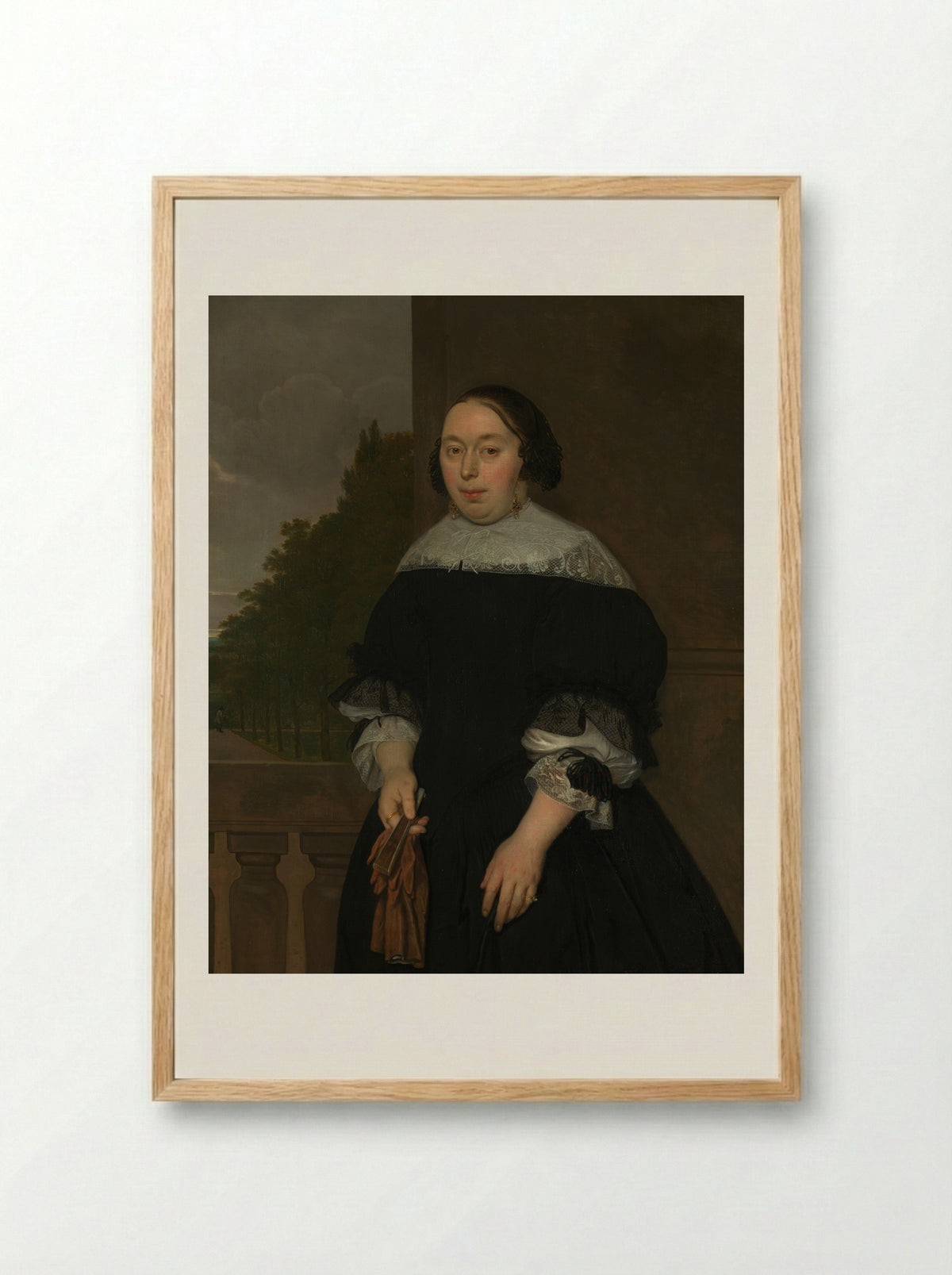 Aletta van Ravensberg (1635-1677), Wife of Jan van Nes - Ludolf de Jongh - Framed Print Wood