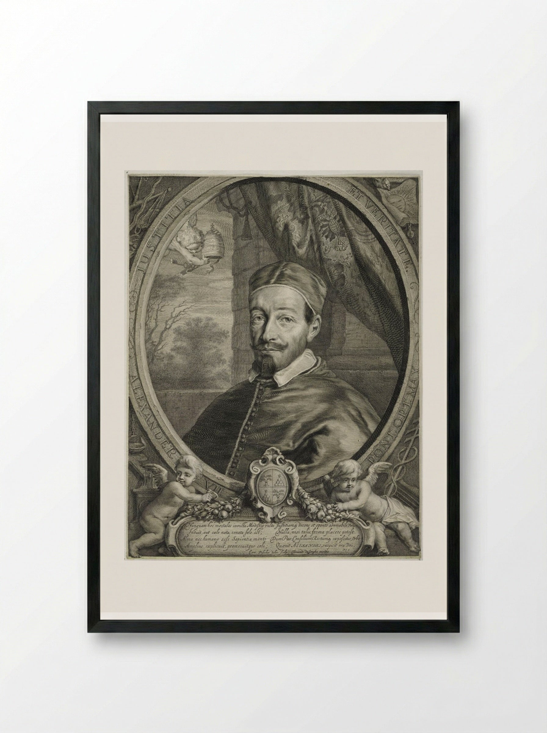 Alexander VII - Cornelis Visscher - Framed Print Black