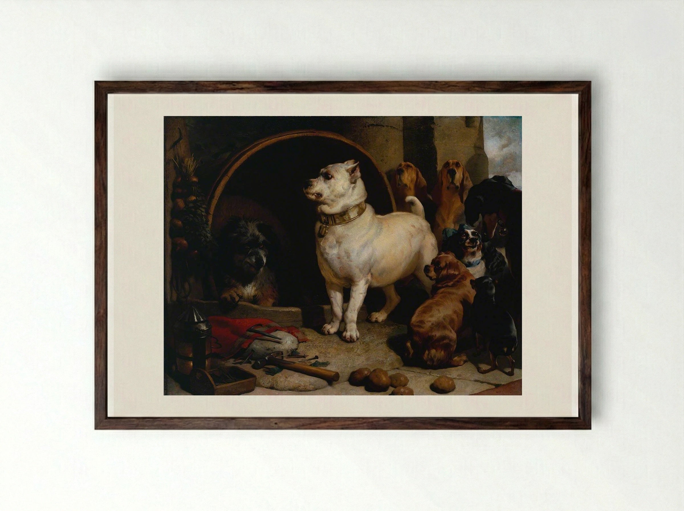 Alexander and Diogenes - Edwin Henry Landseer - Framed Print Dark Wood