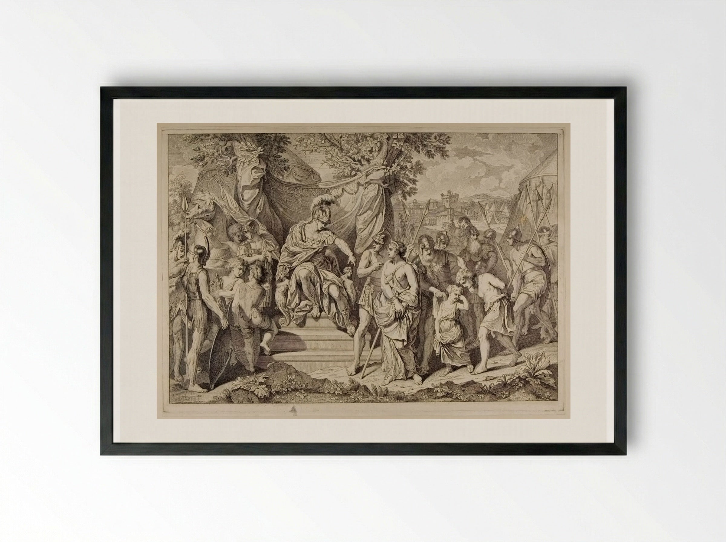 Alexander and Timoclea - Georg Friedrich Schmidt - Framed Print Black