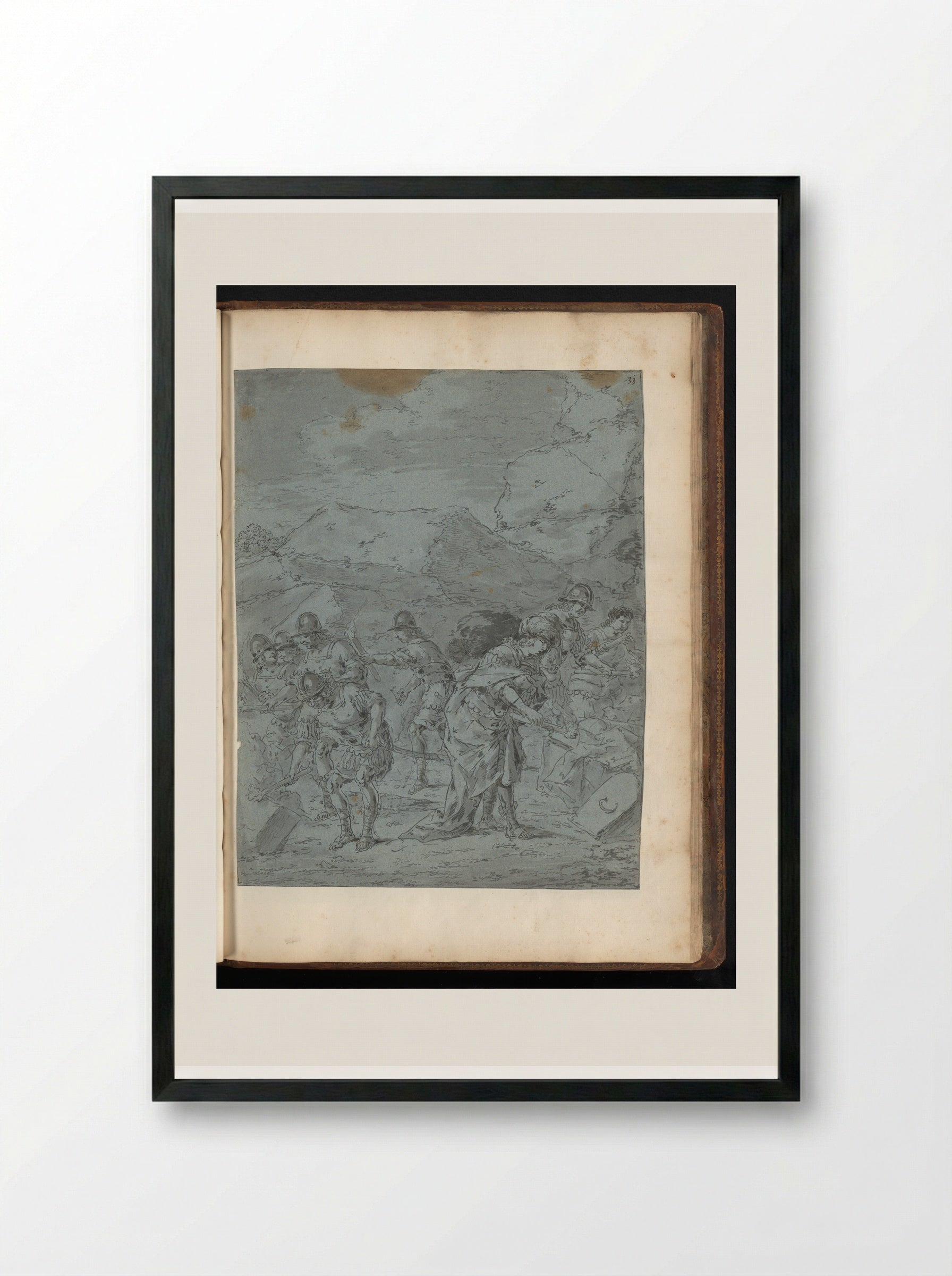 Alexander the Great Burning His Baggage - Leonaert Bramer - Framed Print Black