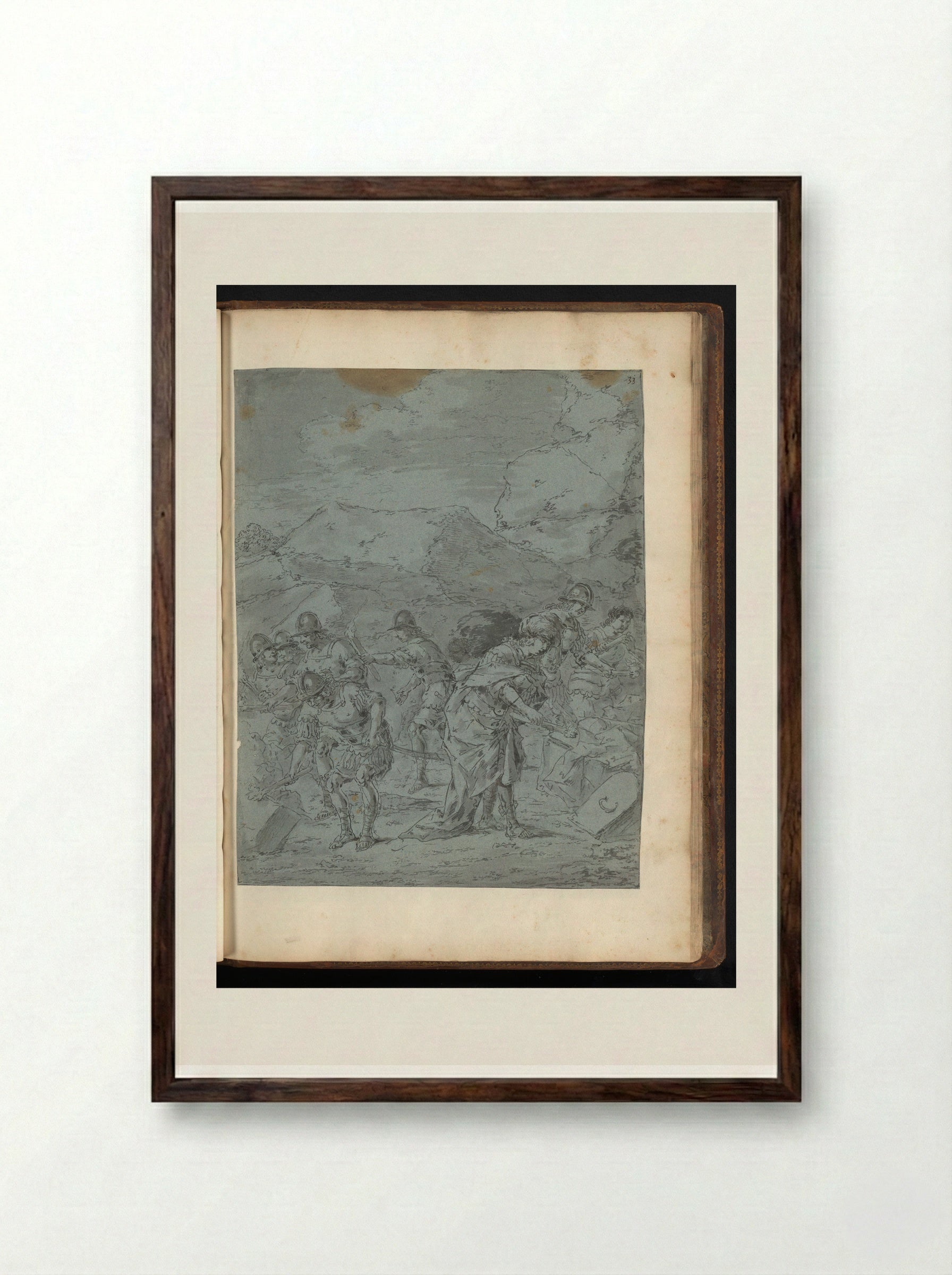 Alexander the Great Burning His Baggage - Leonaert Bramer - Framed Print Dark Wood