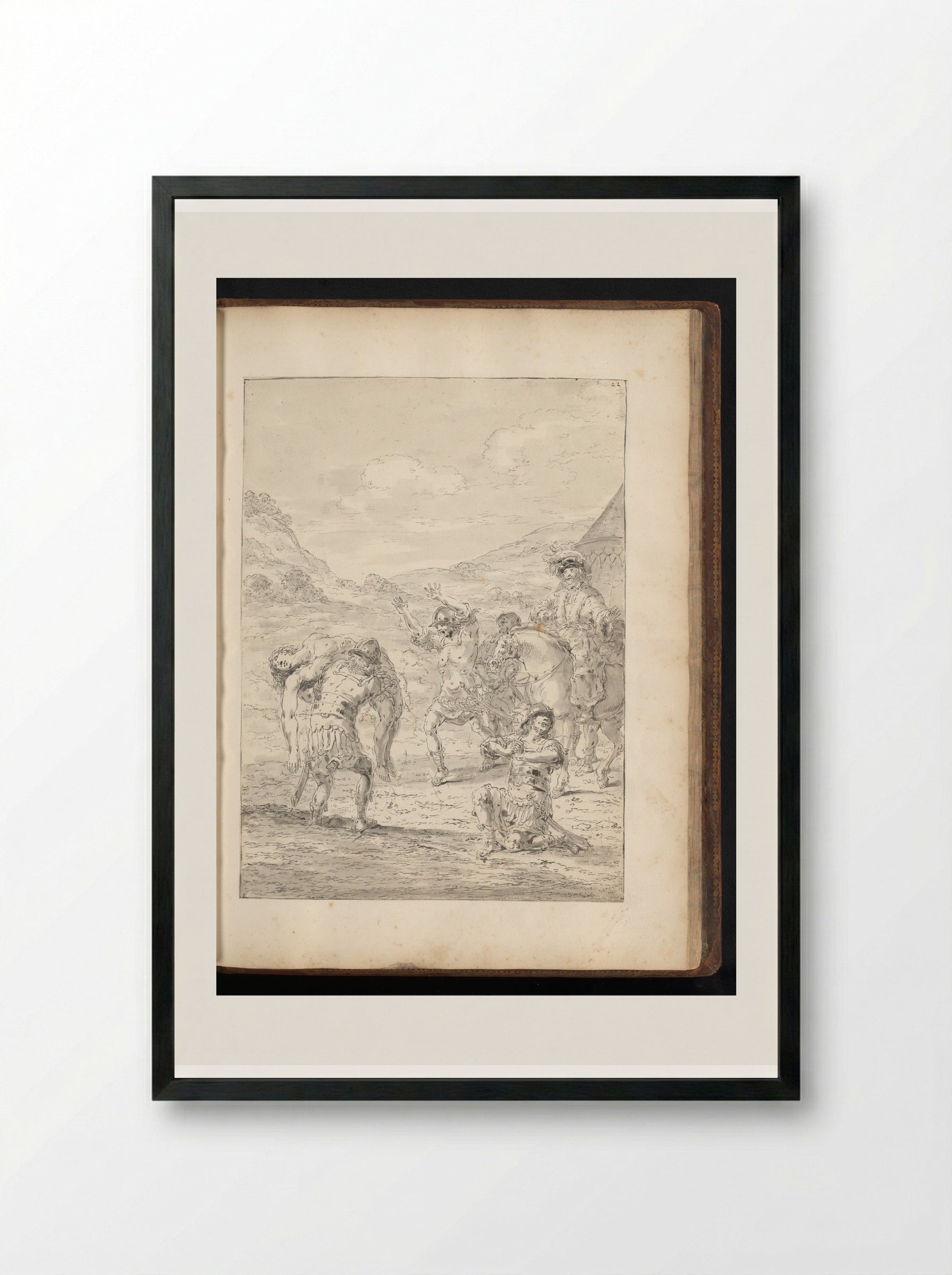 Alexander the Great Carried from the Cydnus - Leonaert Bramer - Framed Print Black