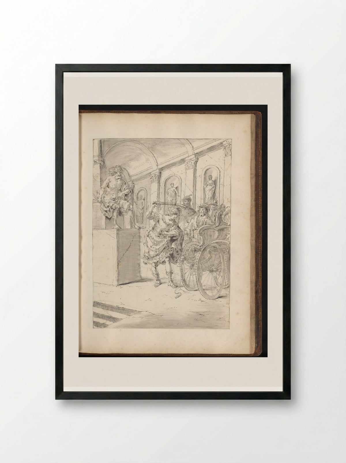 Alexander the Great Cutting the Gordian Knot - Leonaert Bramer - Framed Print Black