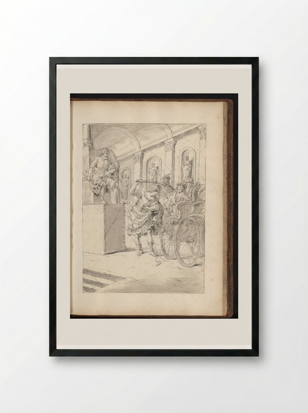 Alexander the Great Cutting the Gordian Knot - Leonaert Bramer - Framed Print Black