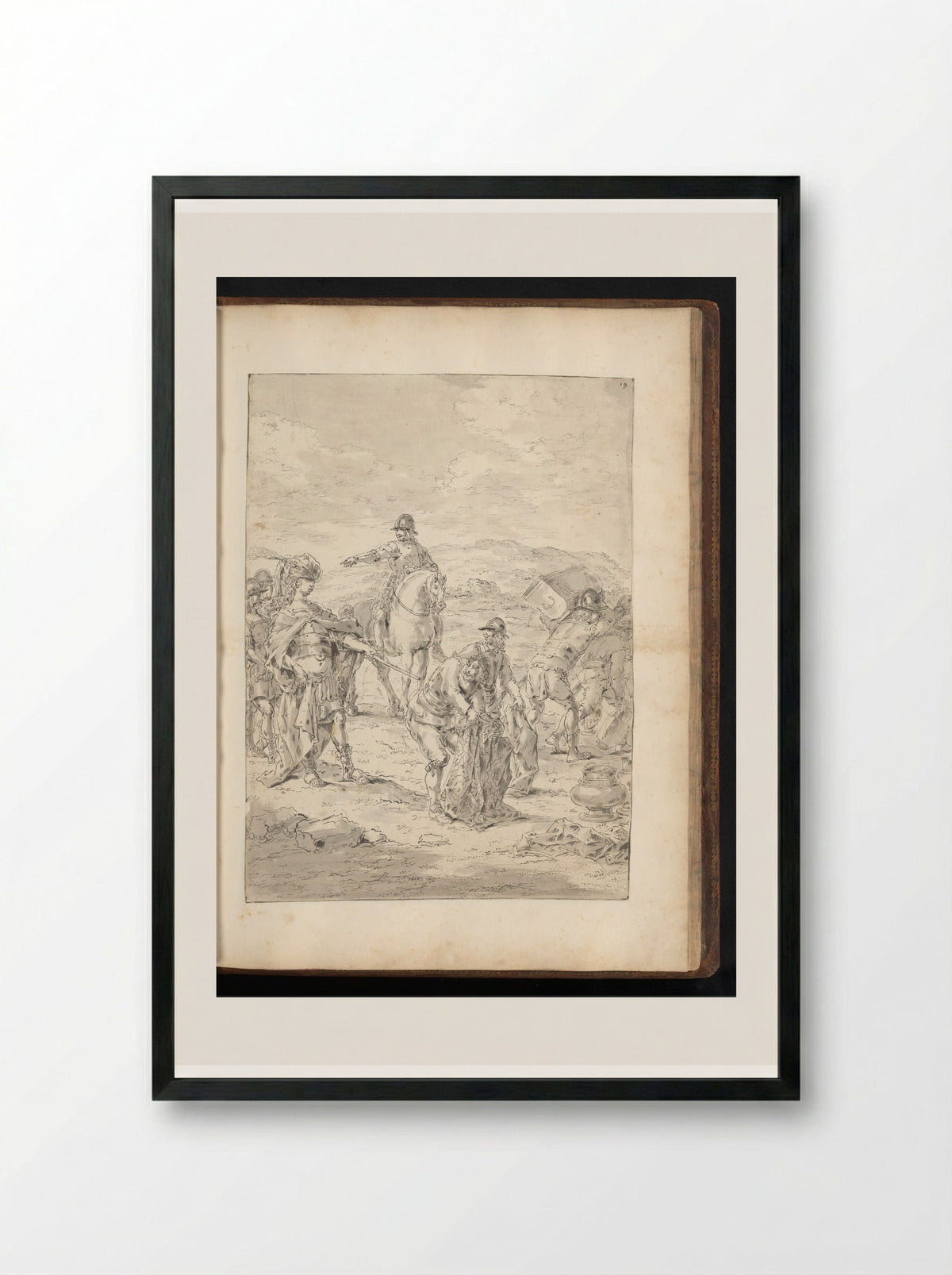 Alexander the Great Distributing the Spoils after his Victory over the Persians - Leonaert Bramer - Framed Print Black