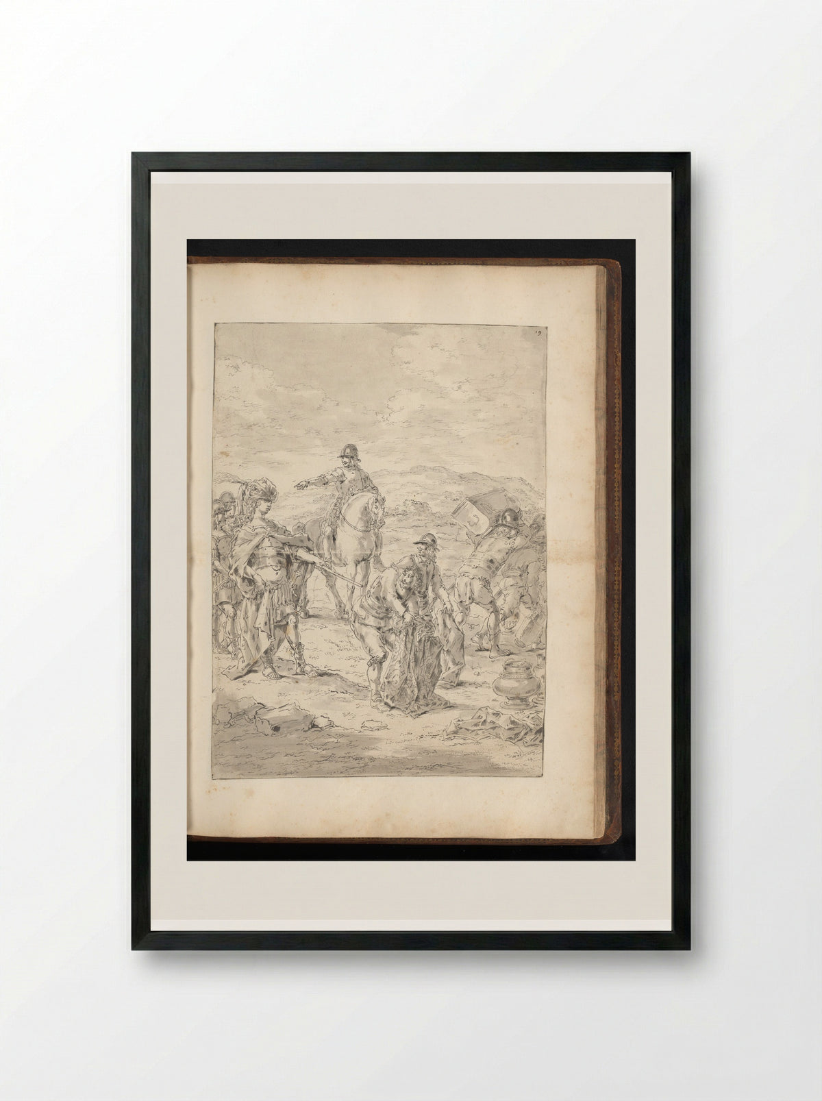 Alexander the Great Distributing the Spoils after his Victory over the Persians - Leonaert Bramer - Framed Print Black