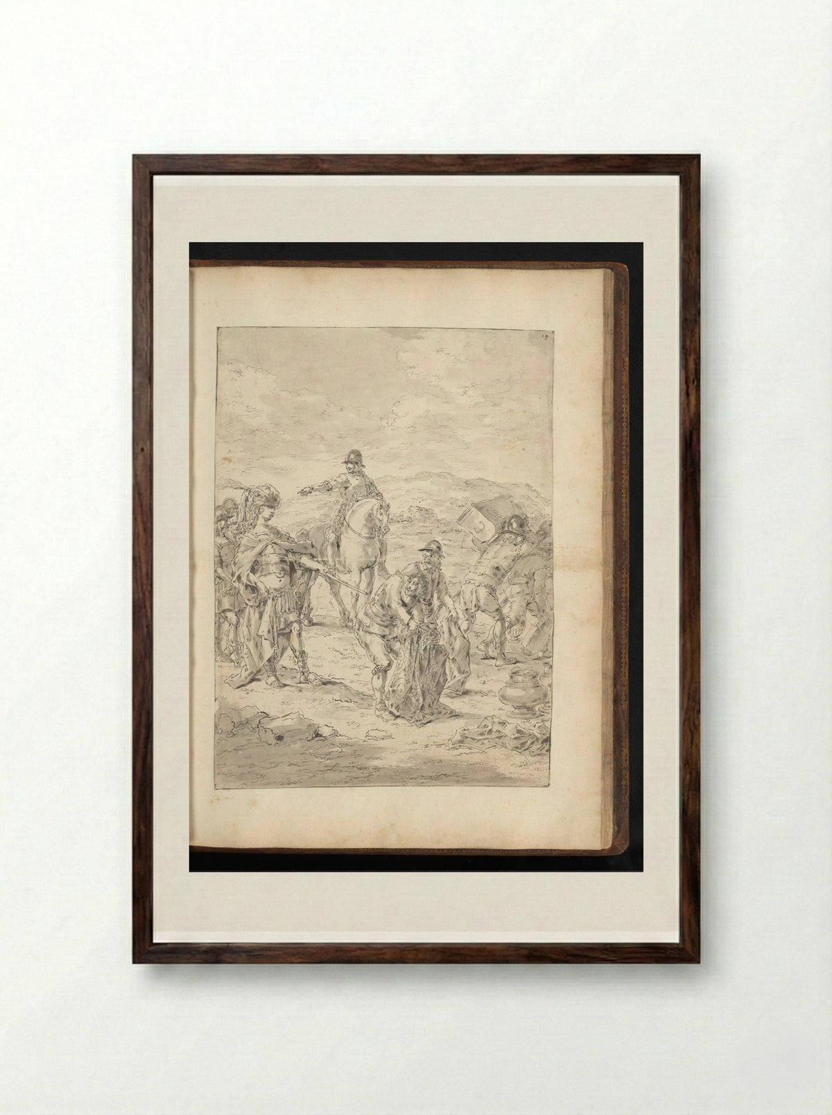 Alexander the Great Distributing the Spoils after his Victory over the Persians - Leonaert Bramer - Framed Print Dark Wood