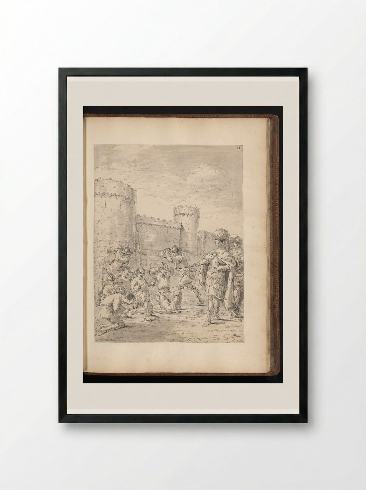 Alexander the Great Executing Indian Soldiers - Leonaert Bramer - Framed Print Black