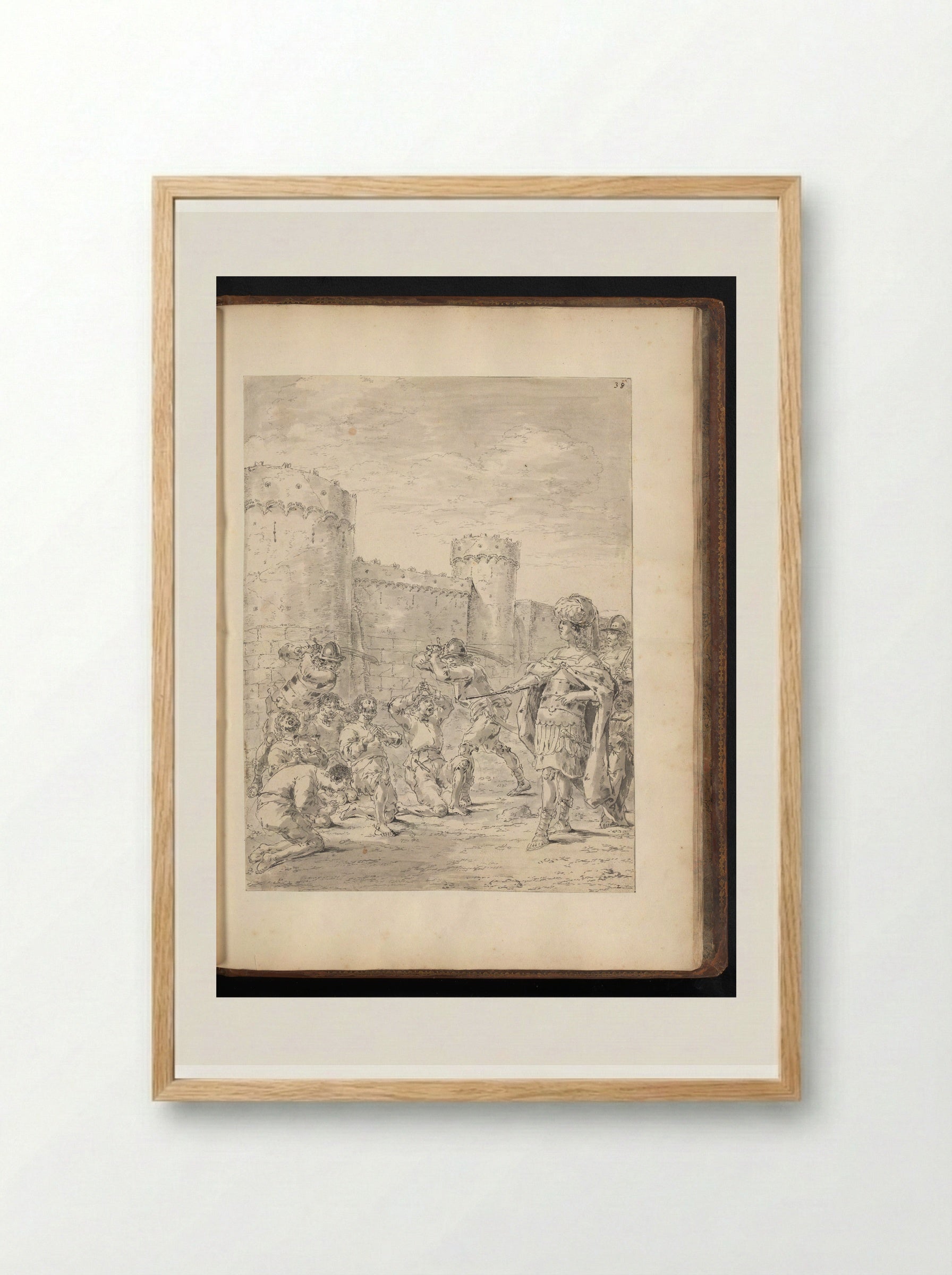Alexander the Great Executing Indian Soldiers - Leonaert Bramer - Framed Print Wood