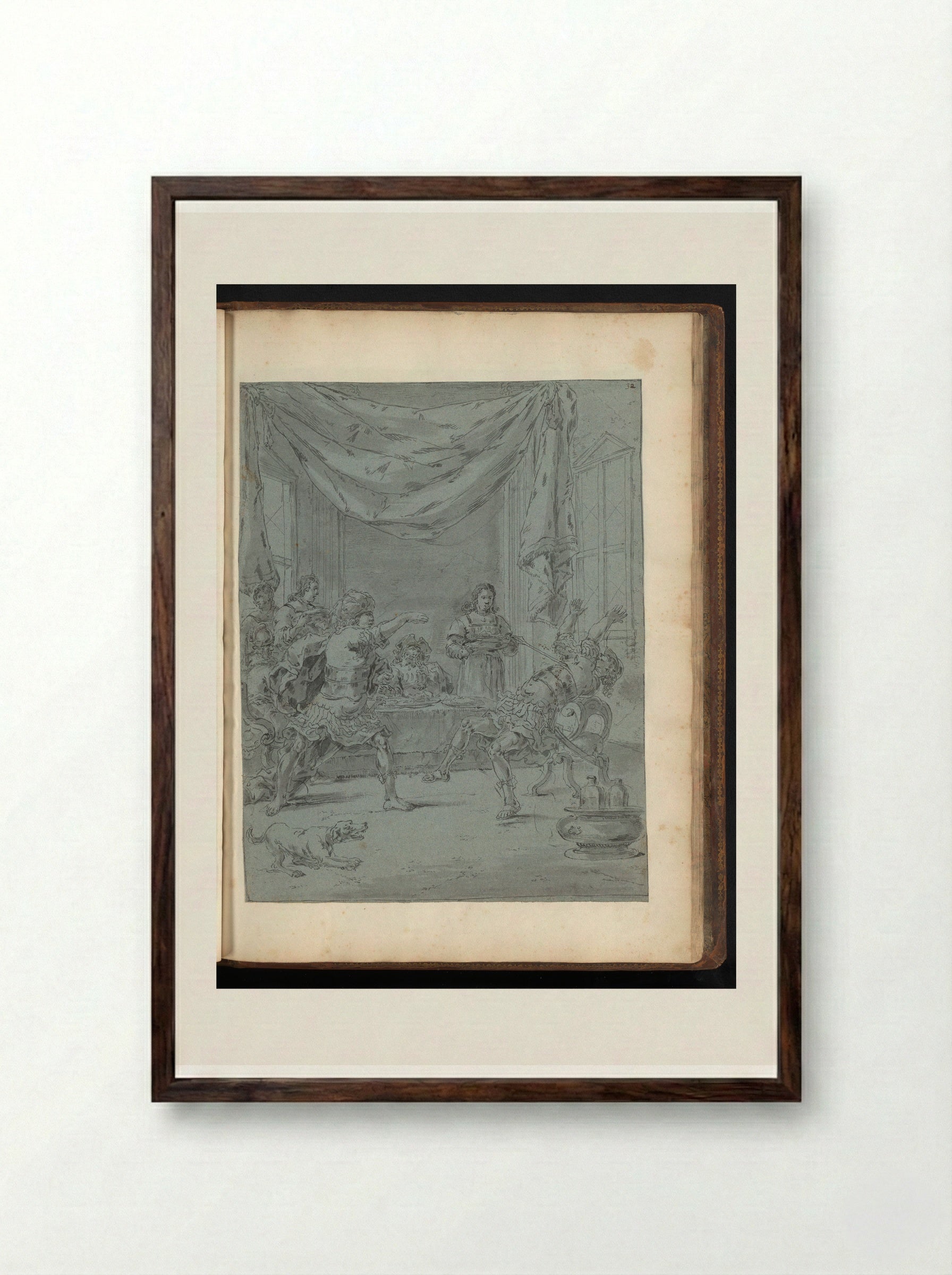 Alexander the Great Kills Cleitus - Leonaert Bramer - Framed Print Dark Wood