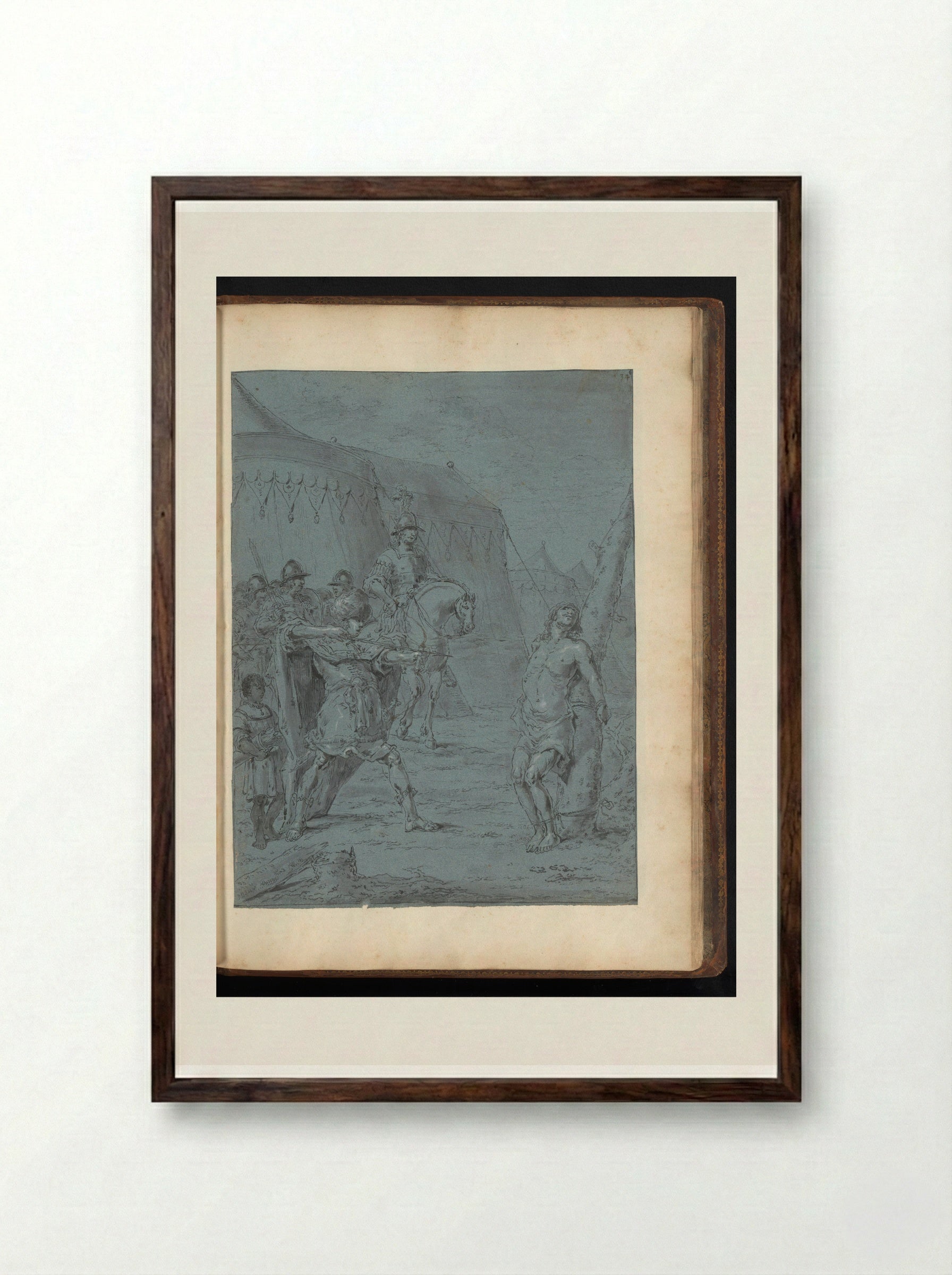 Alexander the Great Kills Orsodates - Leonaert Bramer - Framed Print Dark Wood