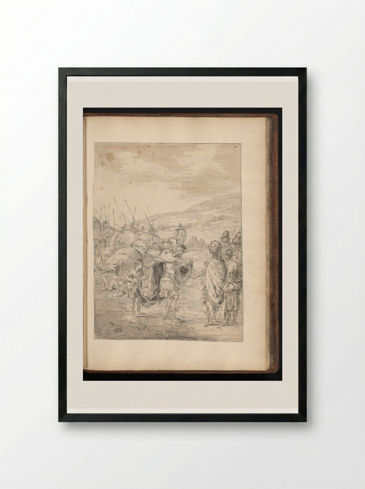 Alexander the Great Meets King Taxiles - Leonaert Bramer - Framed Print Black
