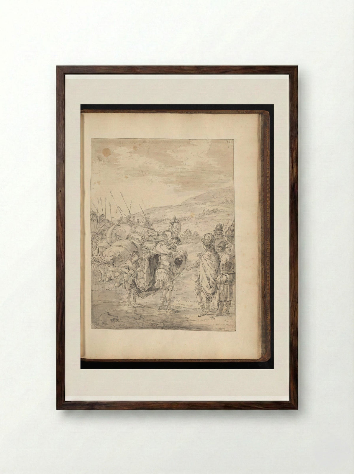 Alexander the Great Meets King Taxiles - Leonaert Bramer - Framed Print Dark Wood