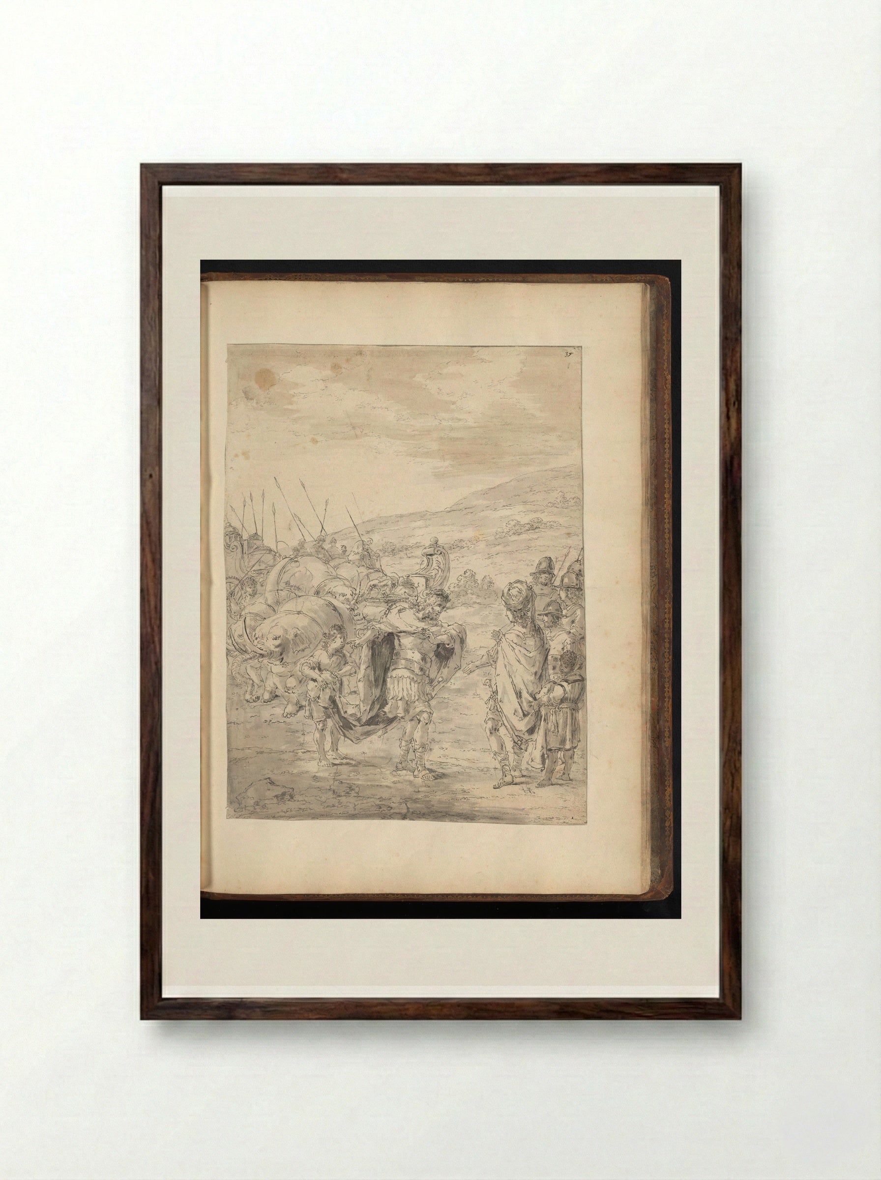 Alexander the Great Meets King Taxiles - Leonaert Bramer - Framed Print Dark Wood