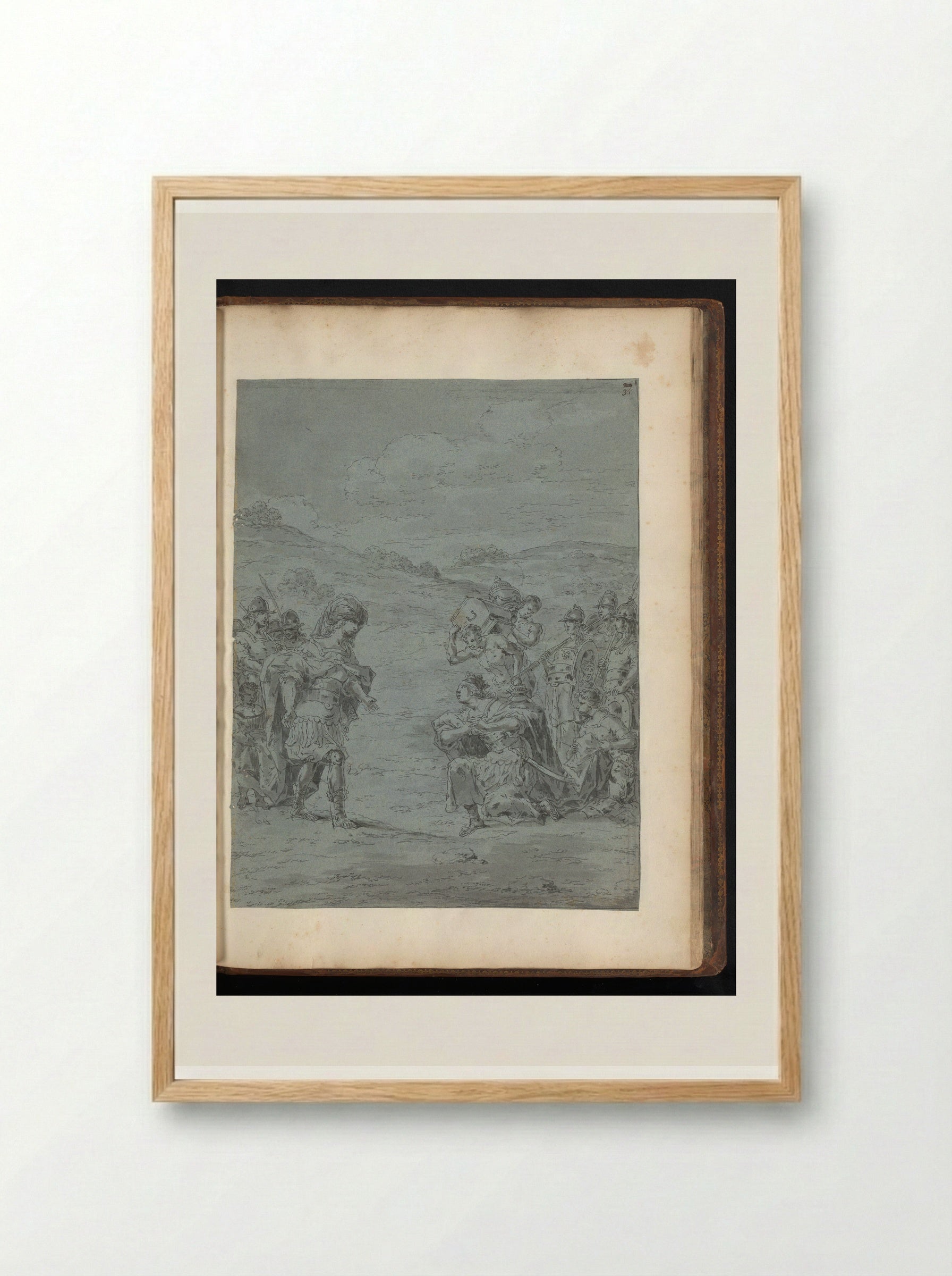 Alexander the Great Meets Thalestris, Queen of the Amazons - Leonaert Bramer - Framed Print Wood