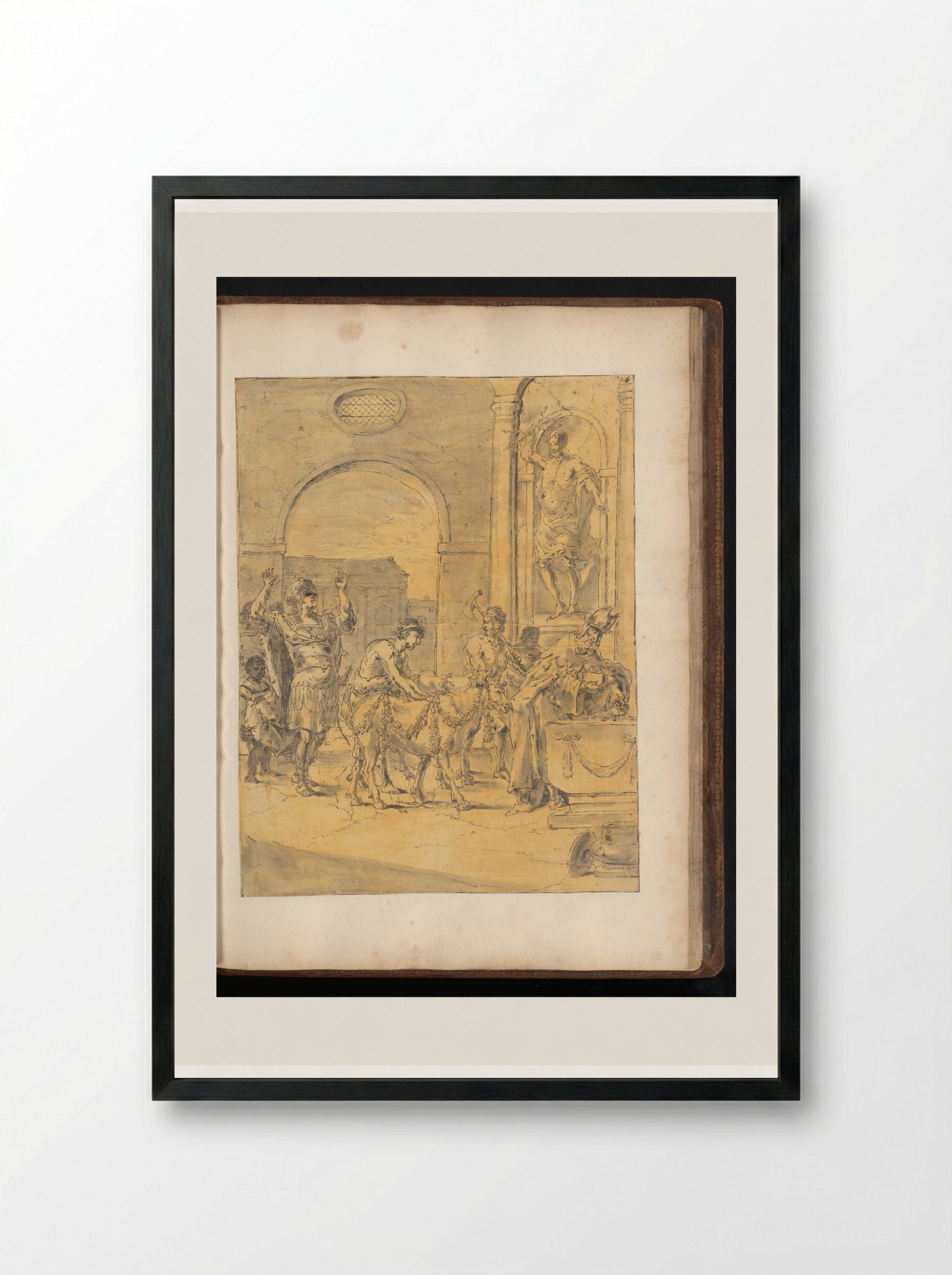 Alexander the Great Offering White Bulls to Jupiter - Leonaert Bramer - Framed Print Black