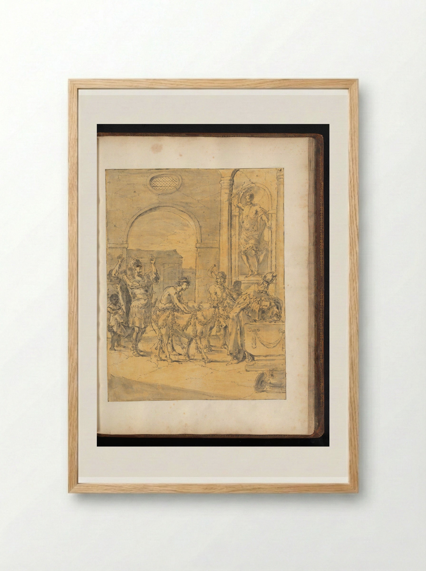 Alexander the Great Offering White Bulls to Jupiter - Leonaert Bramer - Framed Print Wood