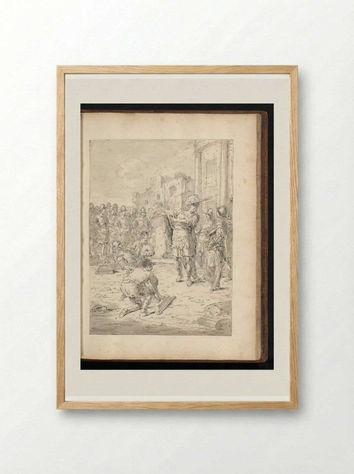 Alexander the Great Presented with Sculptures by Lysippos - Leonaert Bramer - Framed Print Wood