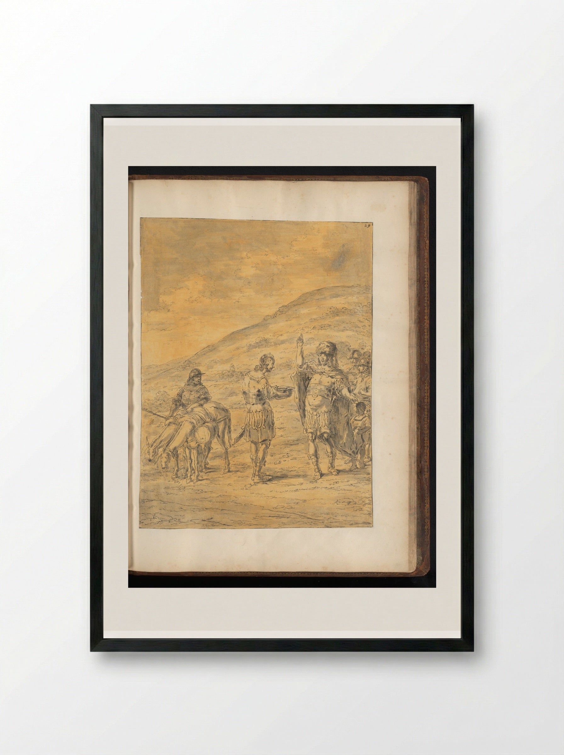 Alexander the Great Refusing Water - Leonaert Bramer - Framed Print Black