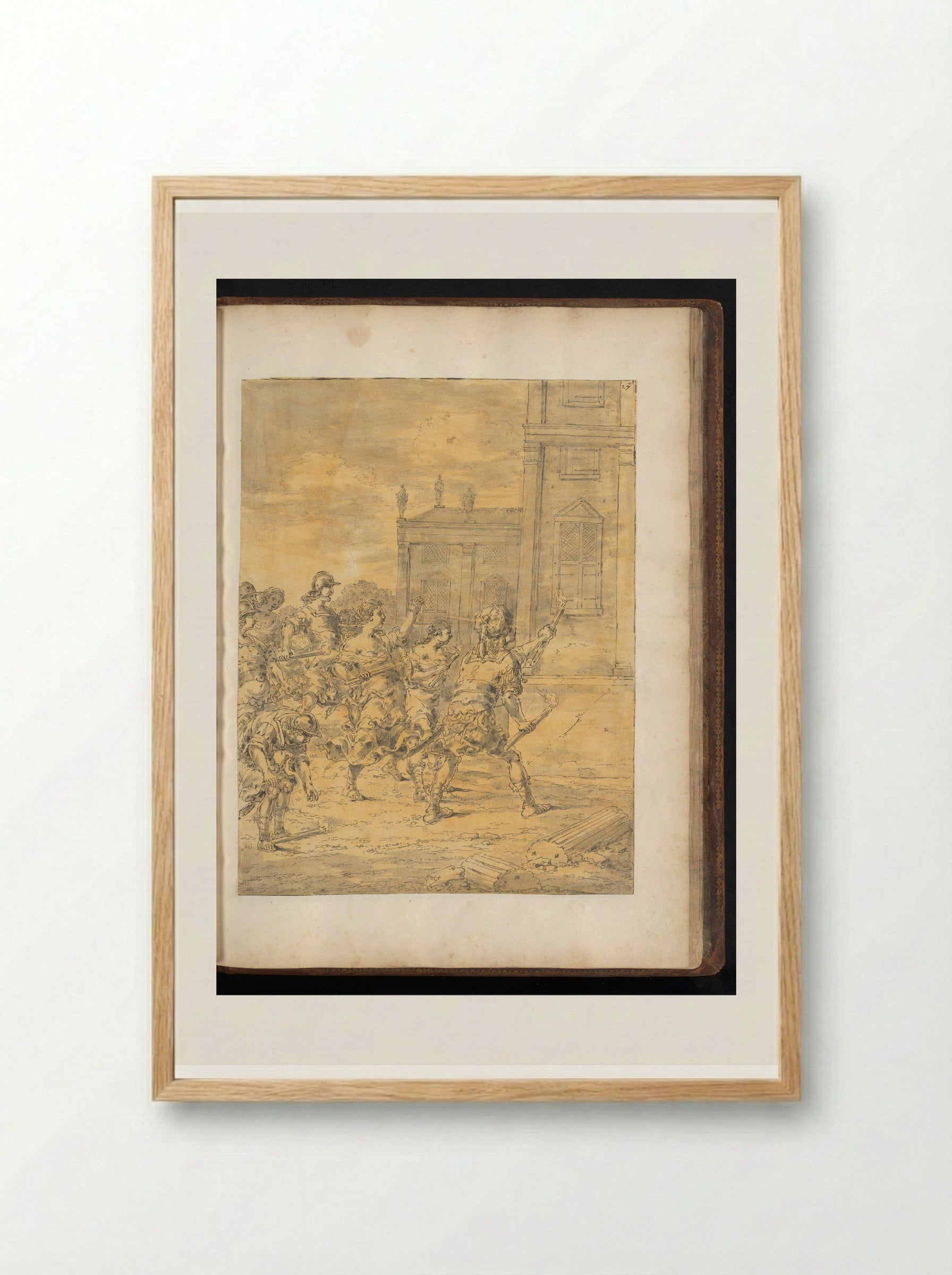 Alexander the Great Setting Fire to the Palace of Xerxes - Leonaert Bramer - Framed Print Wood