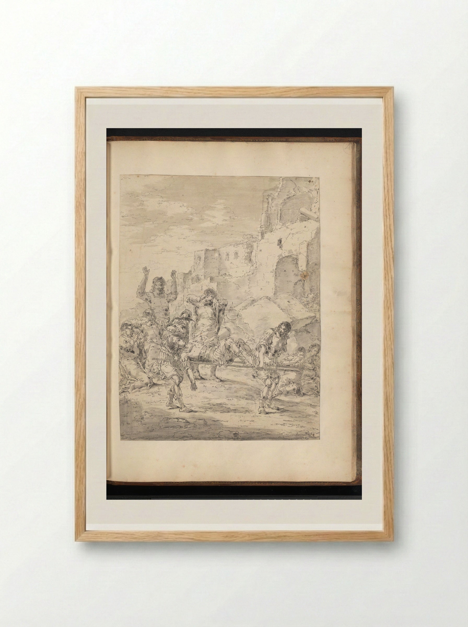 Alexander the Great Wounded and Carried Away - Leonaert Bramer - Framed Print Wood