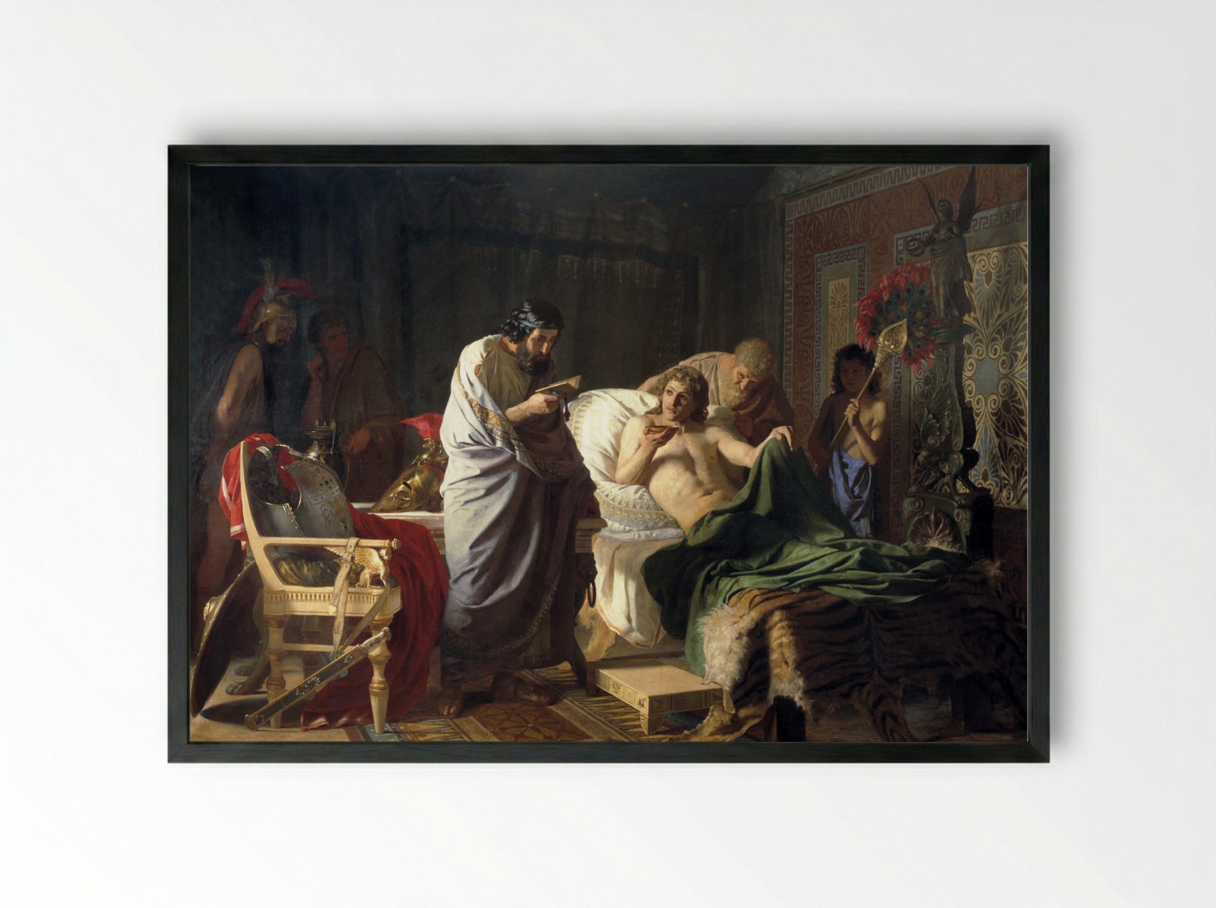 Alexander the Great and his Physician Philip - Henryk Siemiradzki - Framed Print Black
