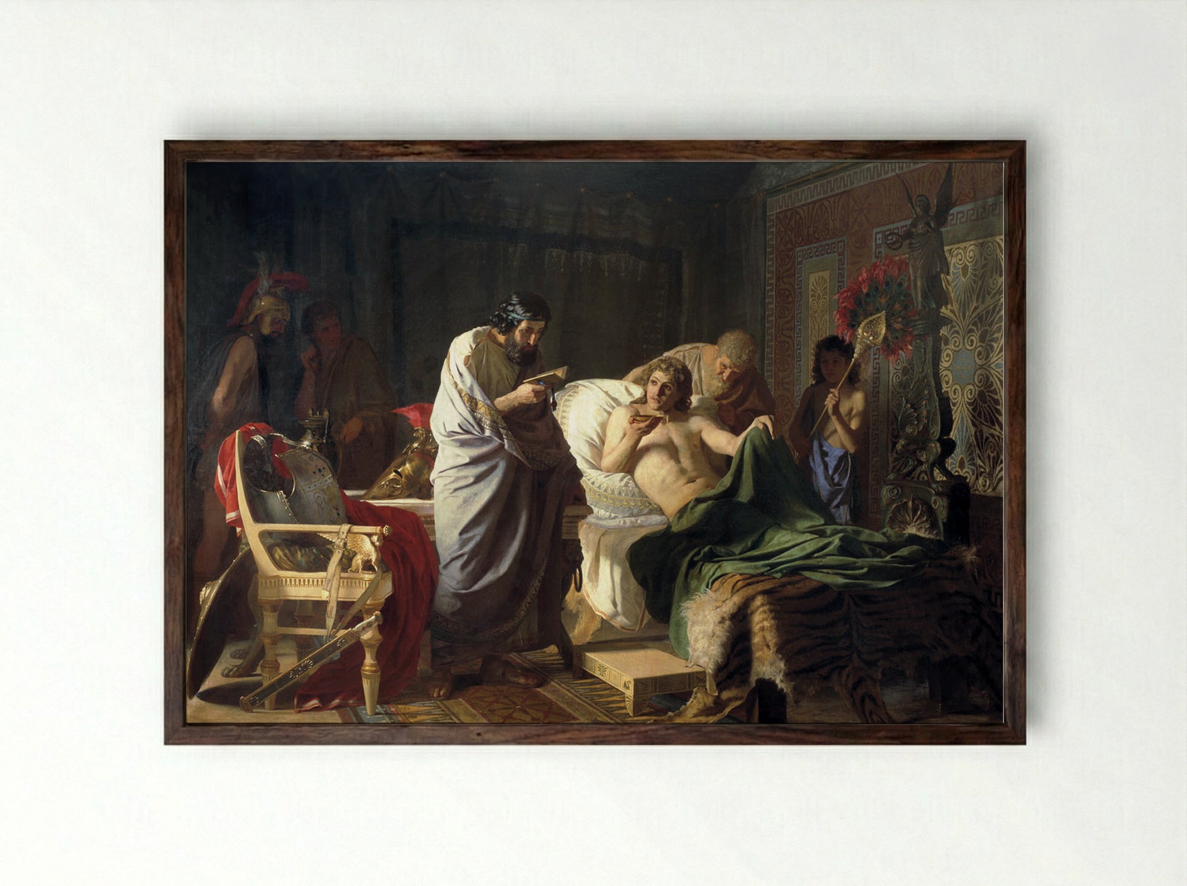 Alexander the Great and his Physician Philip - Henryk Siemiradzki - Framed Print Dark Wood