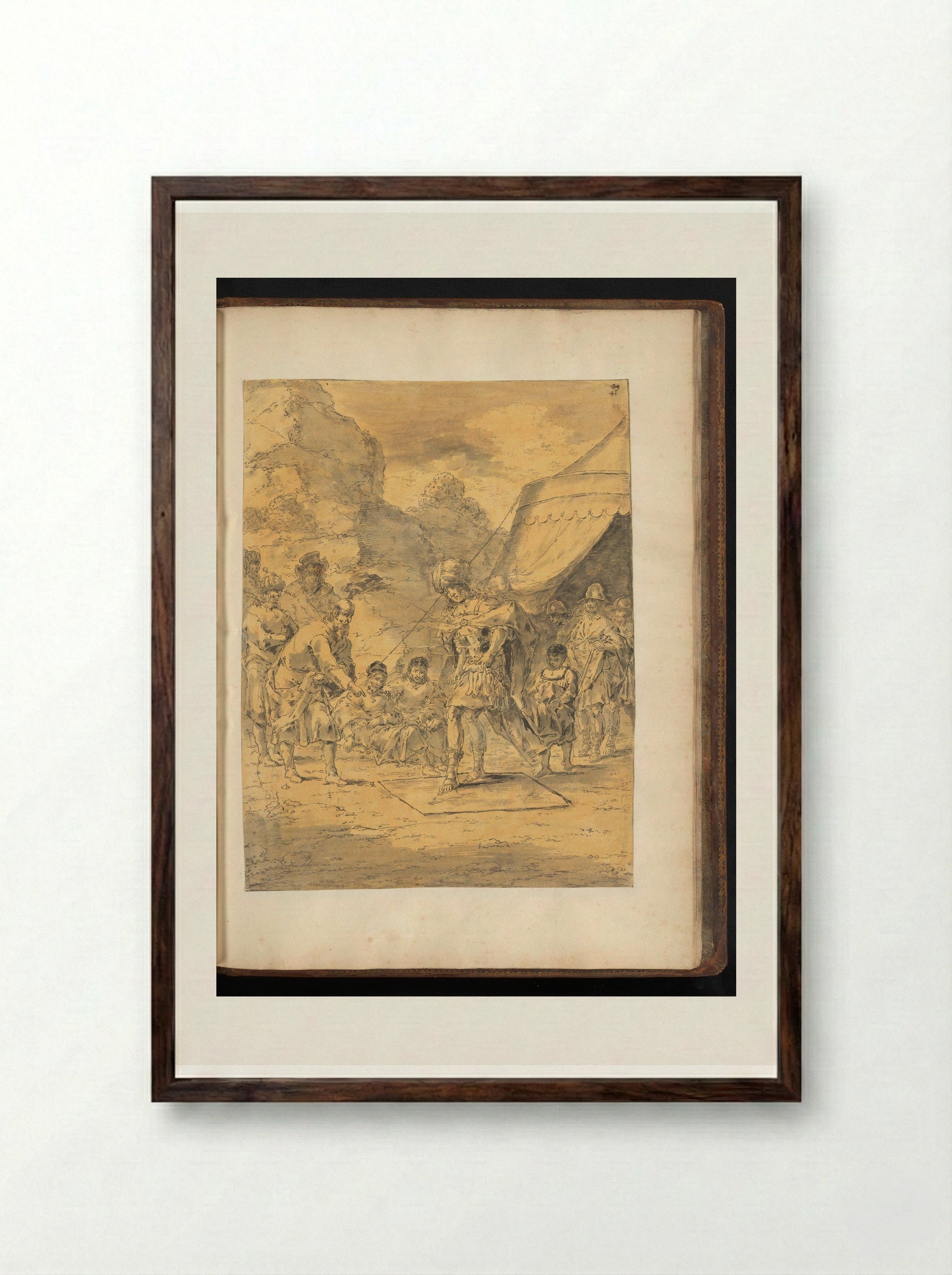 Alexander the Great and the Gymnosophists - Leonaert Bramer - Framed Print Dark Wood