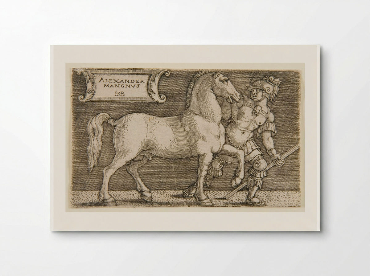 Alexander the Great with His Horse Bucephalus - Sebald Beham - Poster