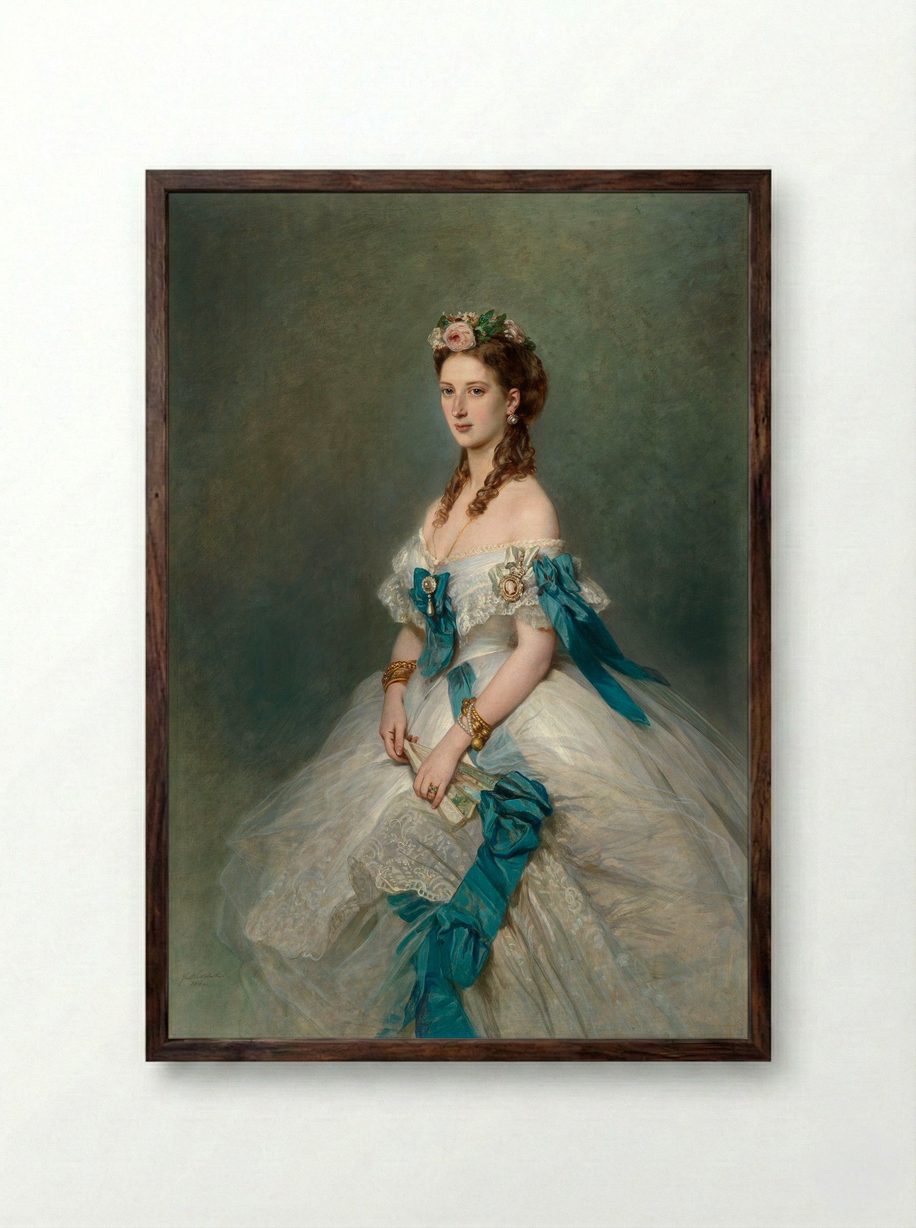 Alexandra, Princess of Wales - Franz Xaver Winterhalter - Framed Print Dark Wood