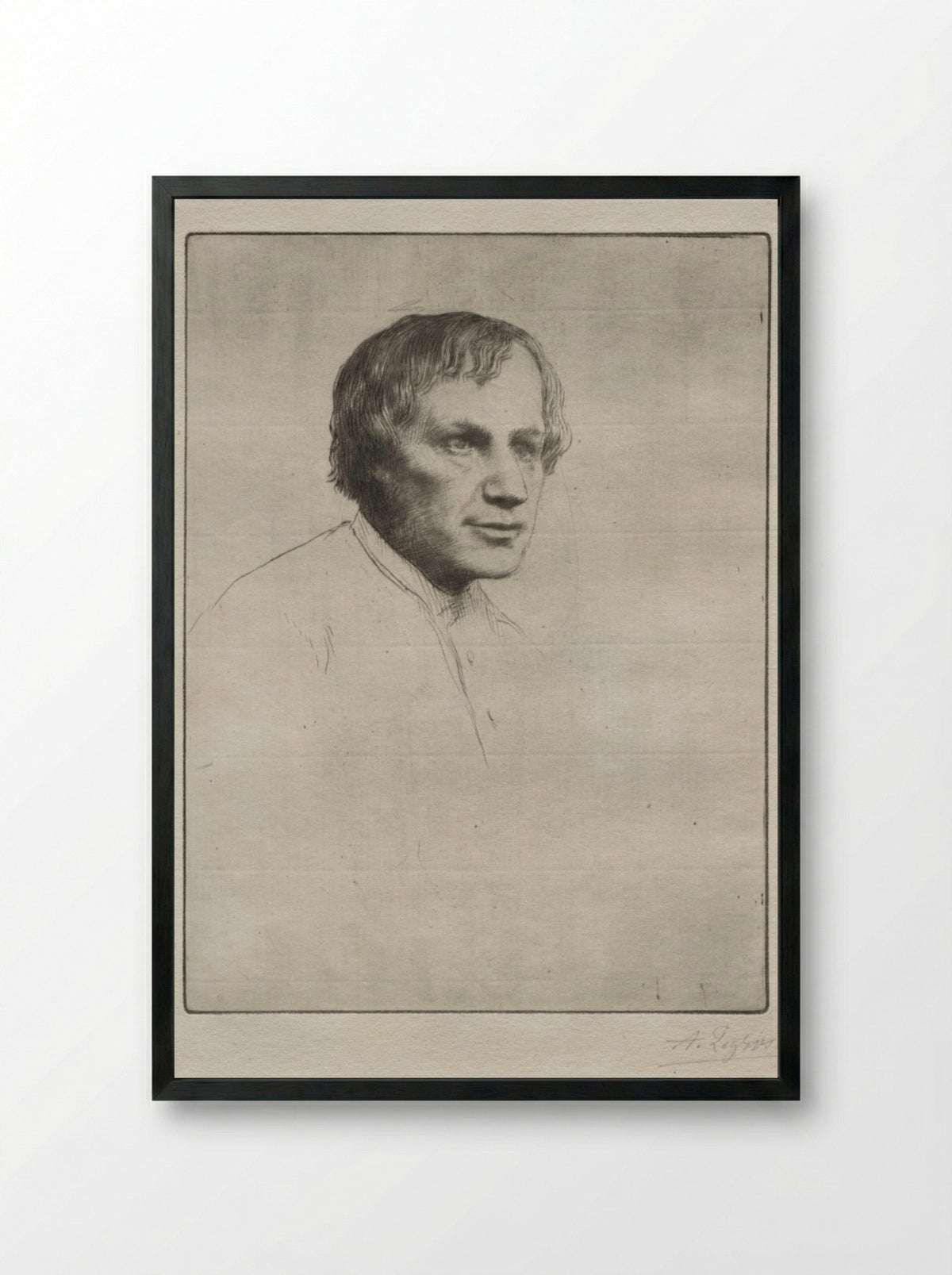 Alfred Stevens - Alphonse Legros - Framed Print Black