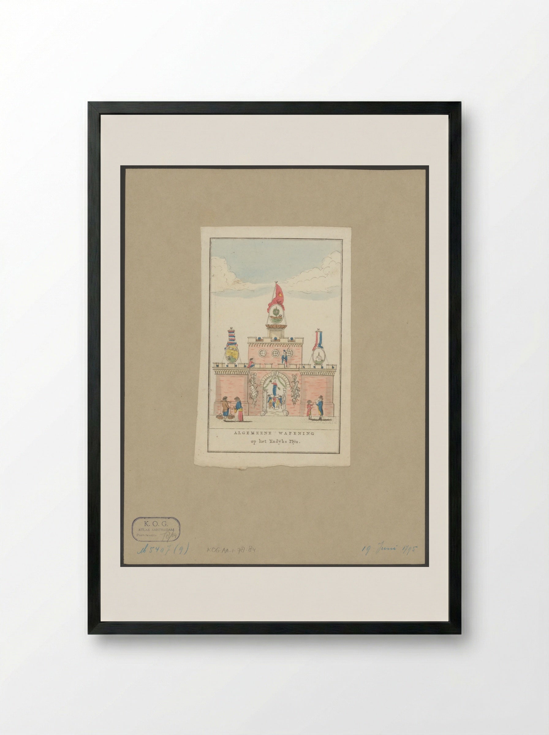 Algemene Wapening, decoratie op het Kadijksplein te Amsterdam - Noach van der Meer (II) - Framed Print Black