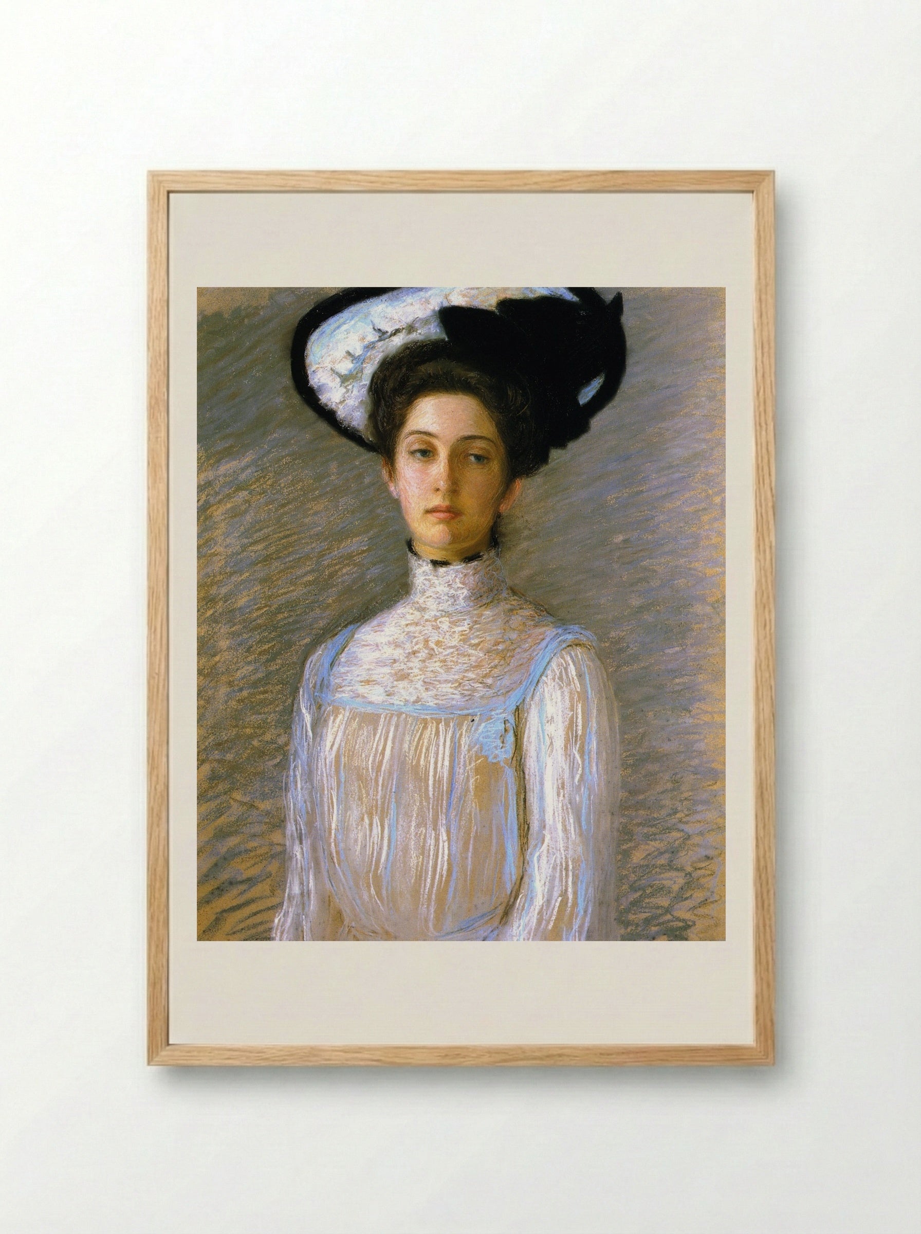Alice in a White Hat - Lilla Cabot Perry - Framed Print Wood