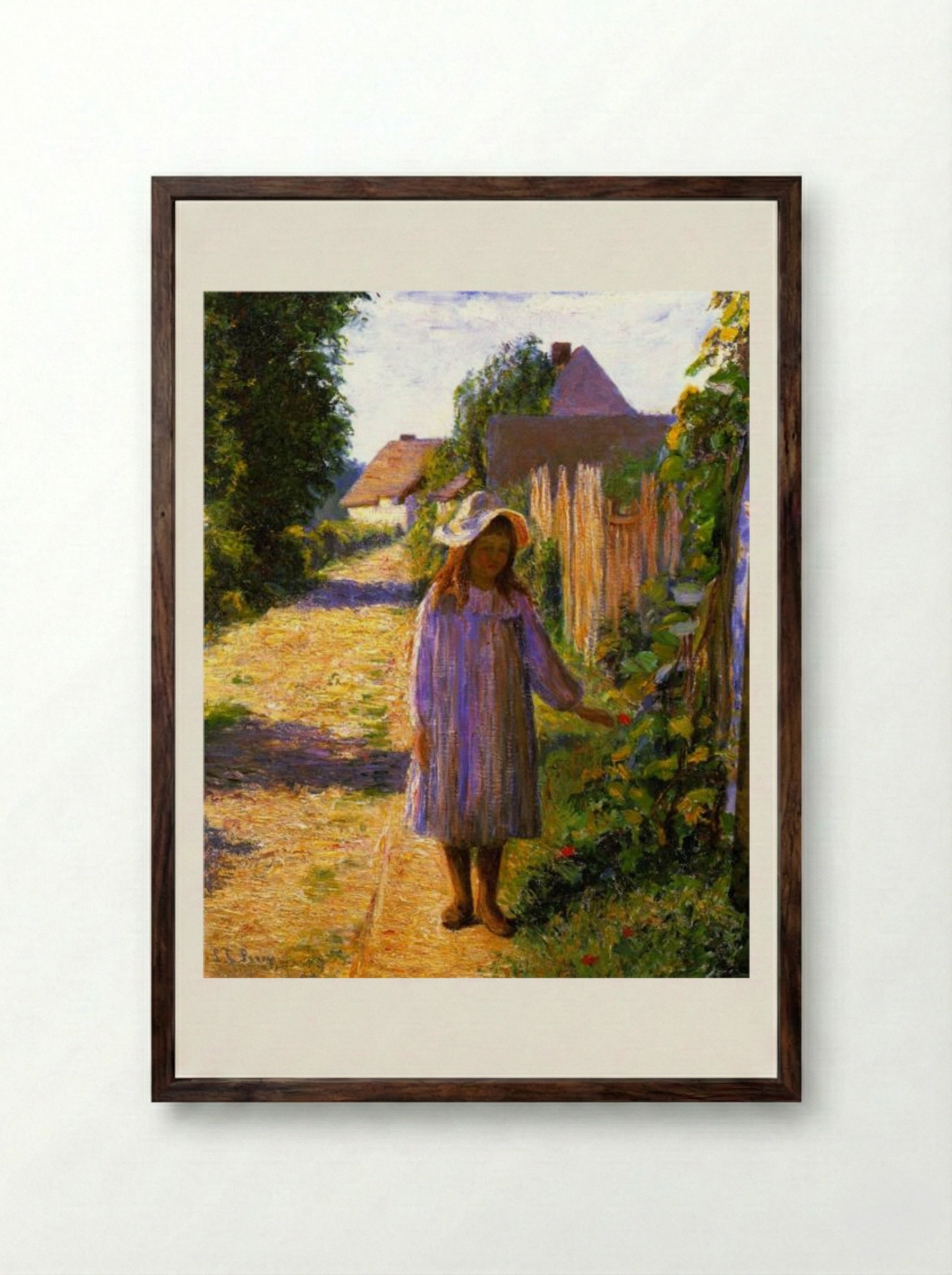 Alice in the Lane - Lilla Cabot Perry - Framed Print Dark Wood