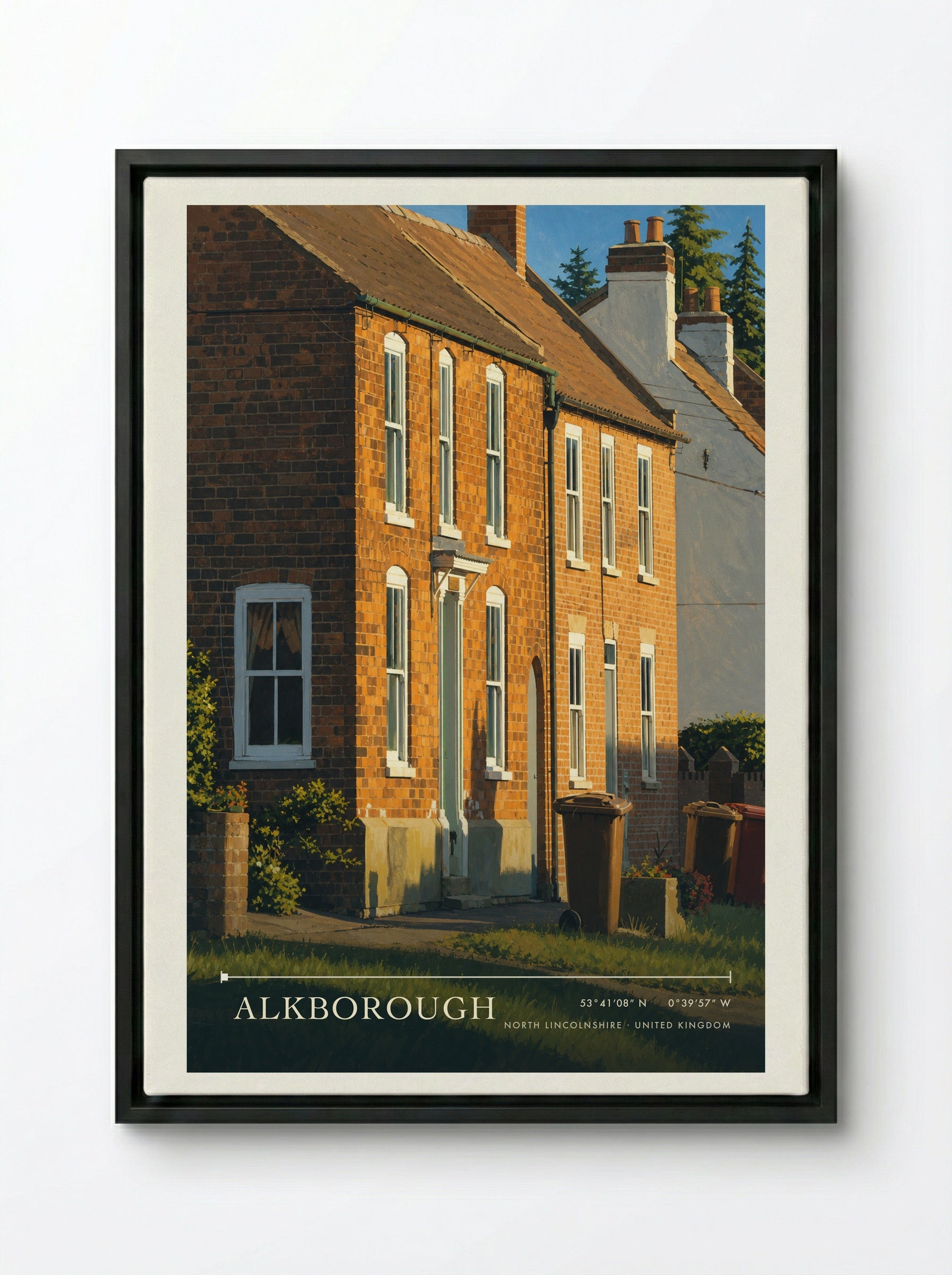 Alkborough North Lincolnshire United Kingdom Travel Poster - Framed Canvas Black