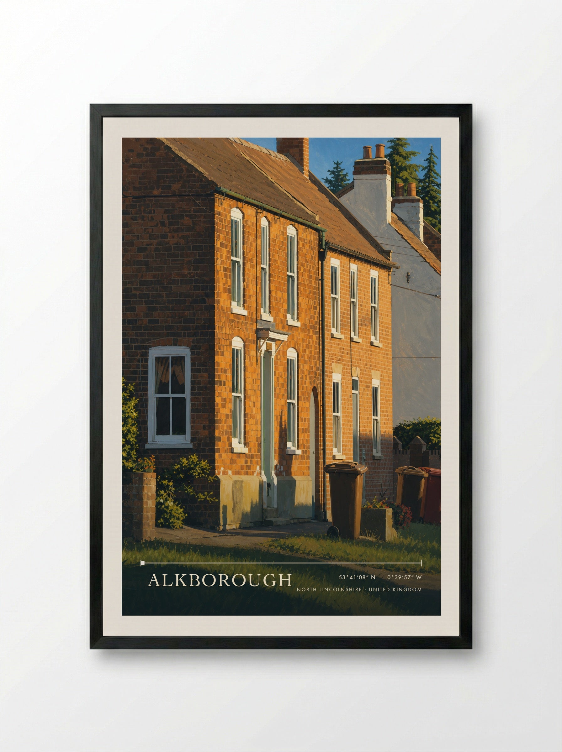 Alkborough North Lincolnshire United Kingdom Travel Poster - Framed Print Black