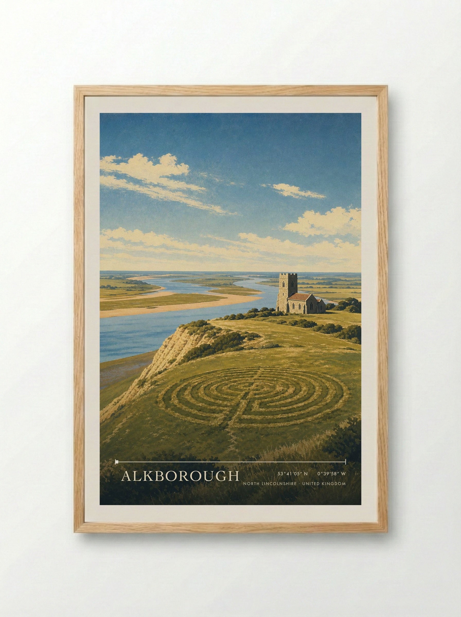 Alkborough North Lincolnshire United Kingdom Travel Poster - Framed Print Wood