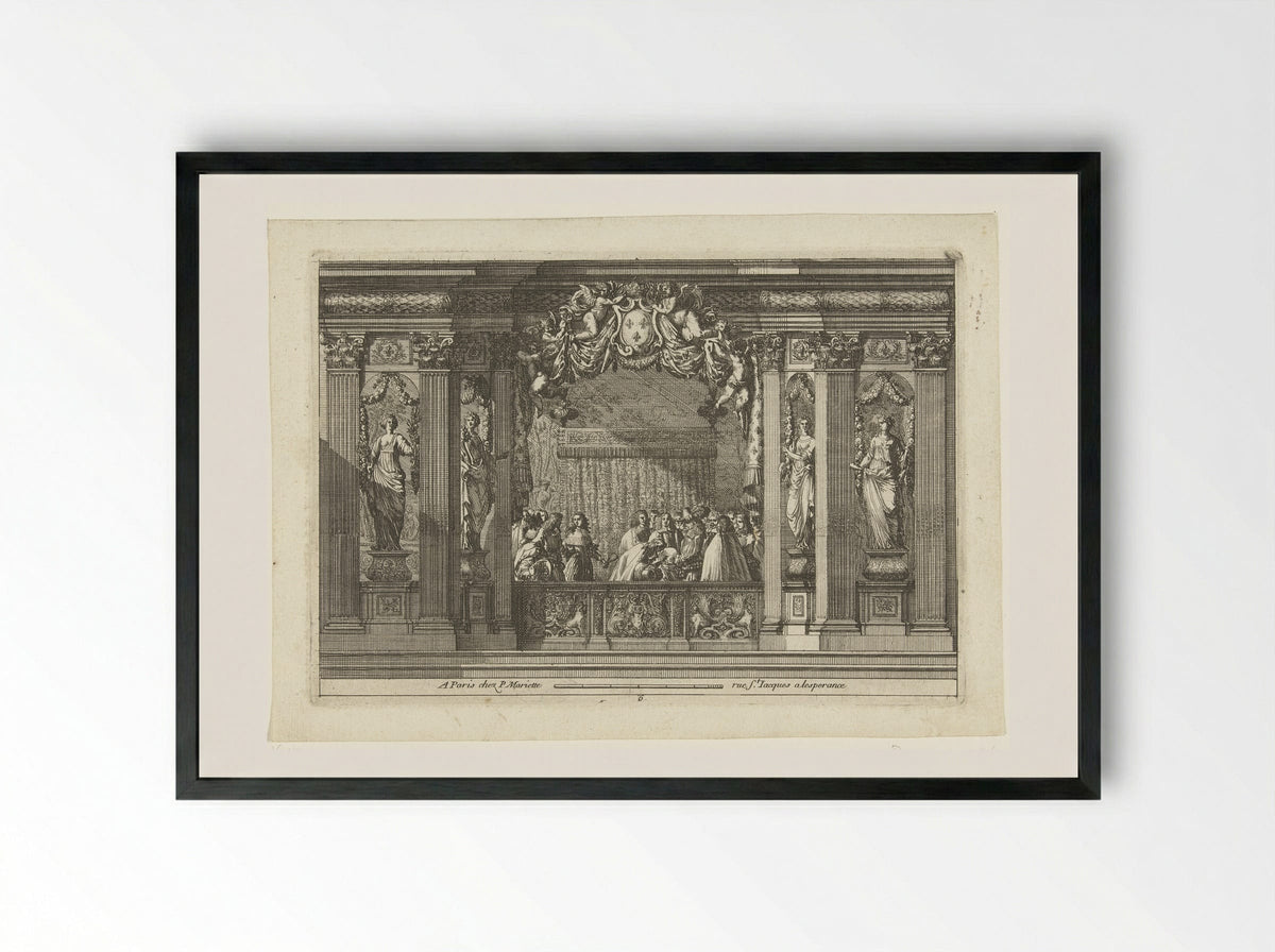 Alkoof (Alcove Design) - Jean Lepautre - Framed Print Black