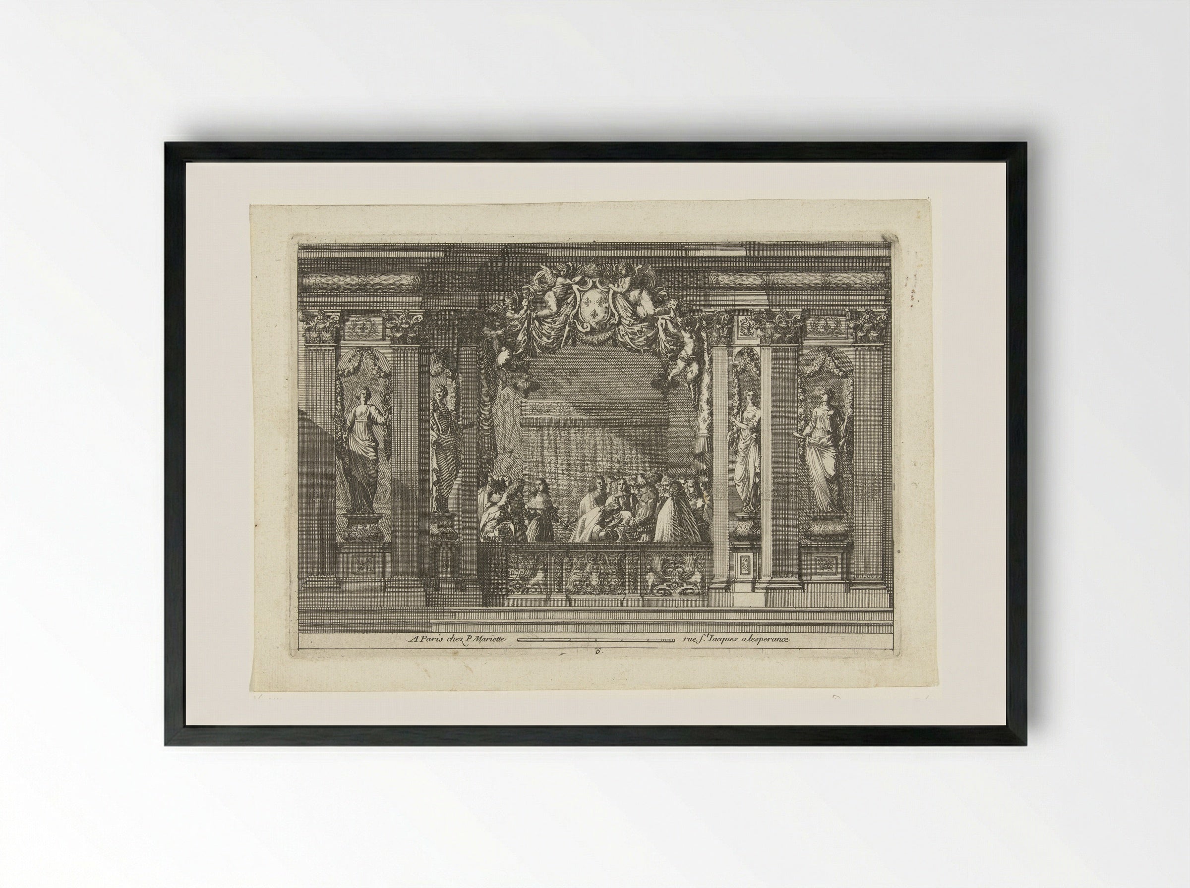 Alkoof (Alcove Design) - Jean Lepautre - Framed Print Black