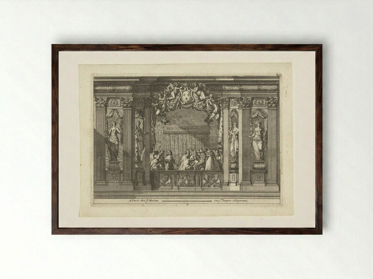Alkoof (Alcove Design) - Jean Lepautre - Framed Print Dark Wood