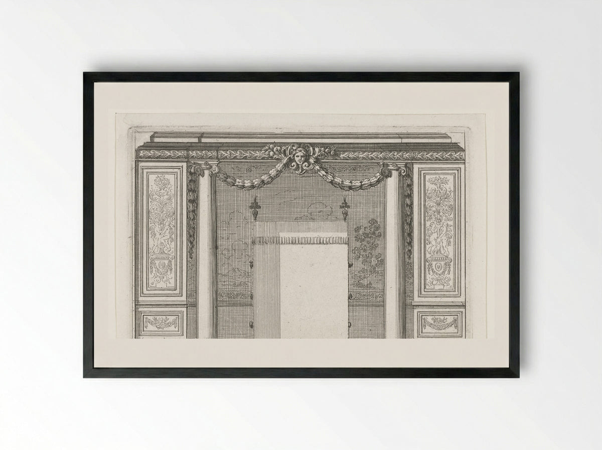 Alkoof afgesloten door twee Ionische zuilen - Jean Lepautre - Framed Print Black