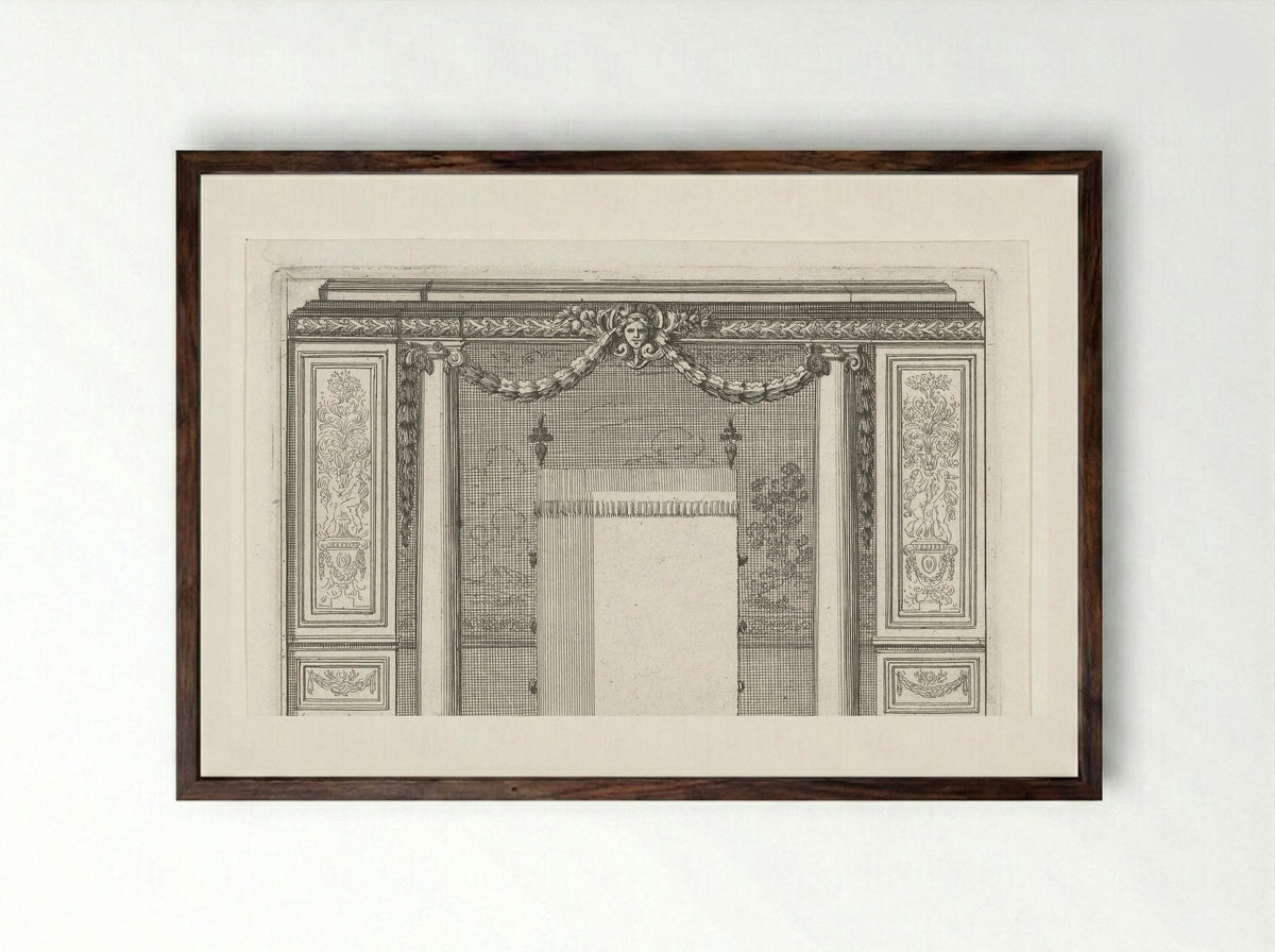 Alkoof afgesloten door twee Ionische zuilen - Jean Lepautre - Framed Print Dark Wood