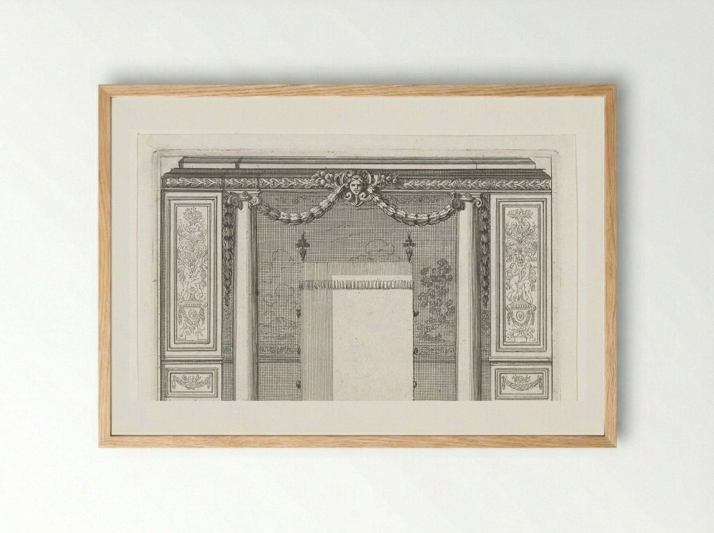 Alkoof afgesloten door twee Ionische zuilen - Jean Lepautre - Framed Print Wood