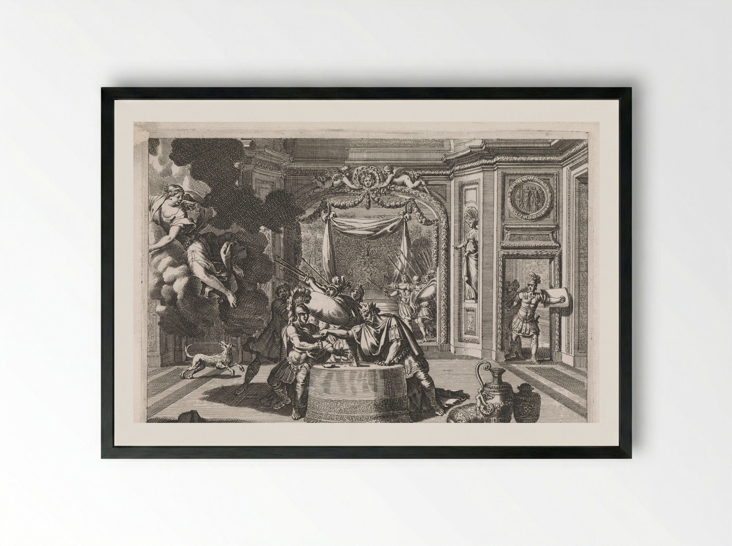 Alkoof met Aigeus en Theseus - Jean Lepautre - Framed Print Black