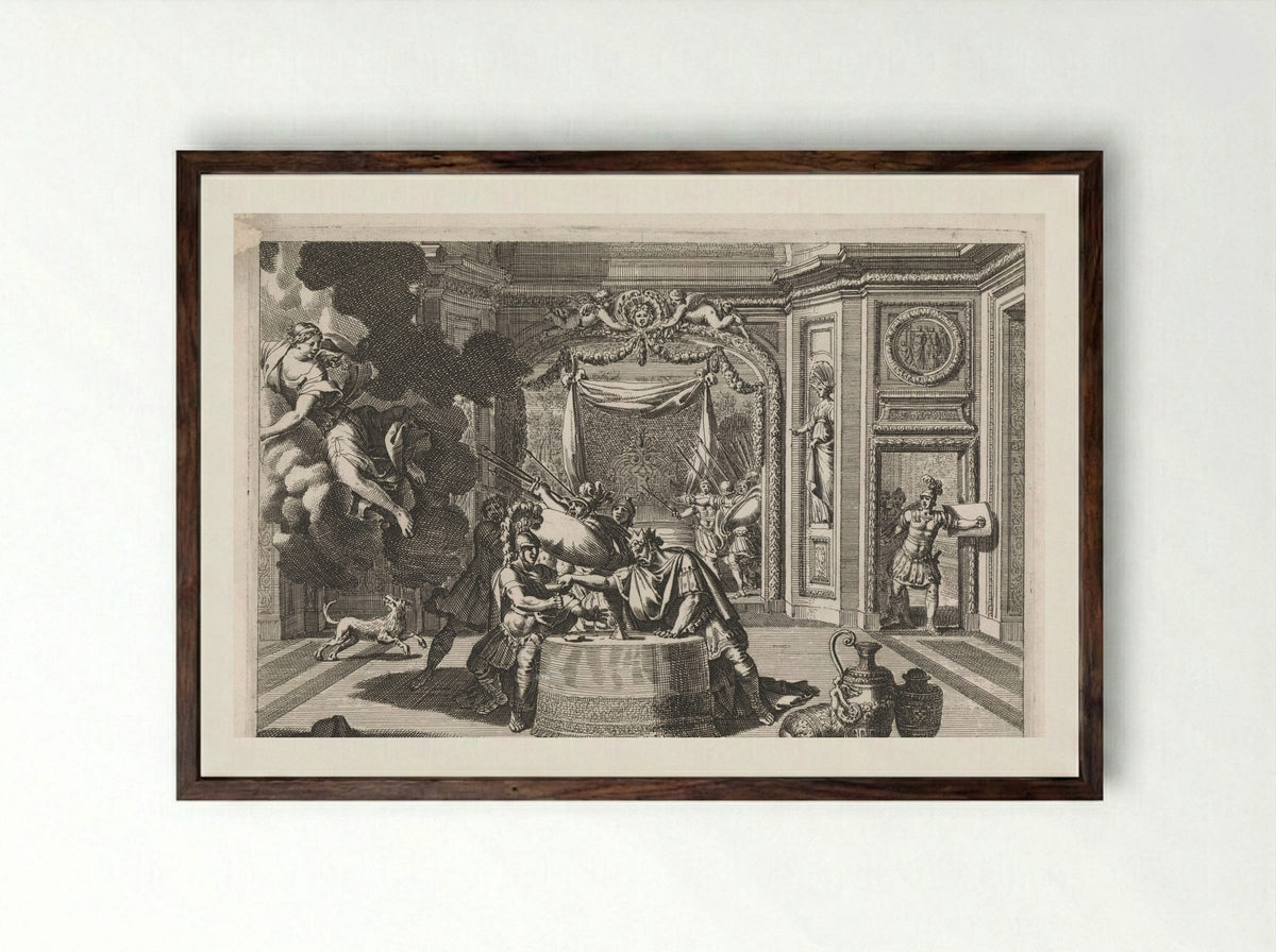 Alkoof met Aigeus en Theseus - Jean Lepautre - Framed Print Dark Wood