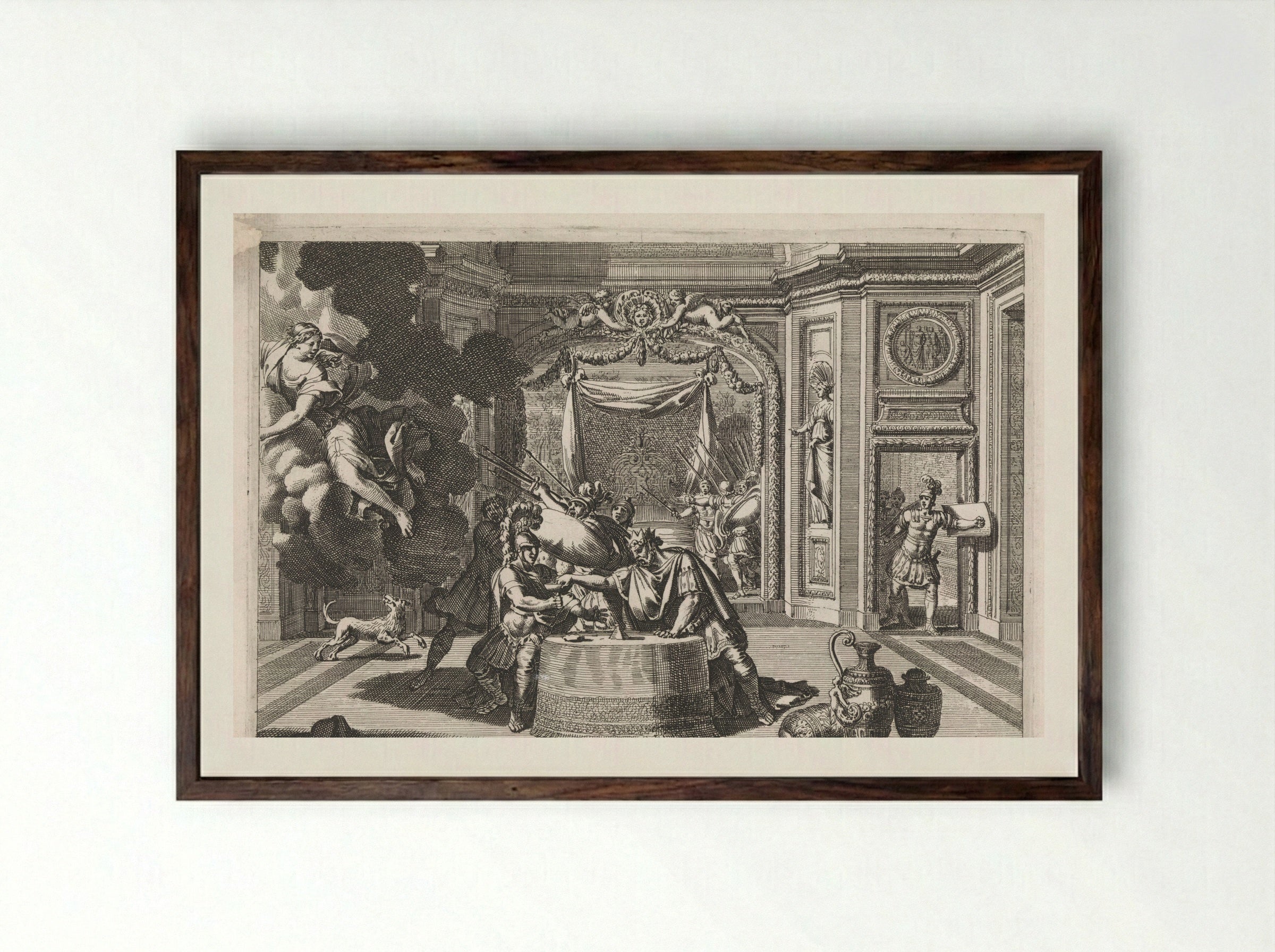 Alkoof met Aigeus en Theseus - Jean Lepautre - Framed Print Dark Wood