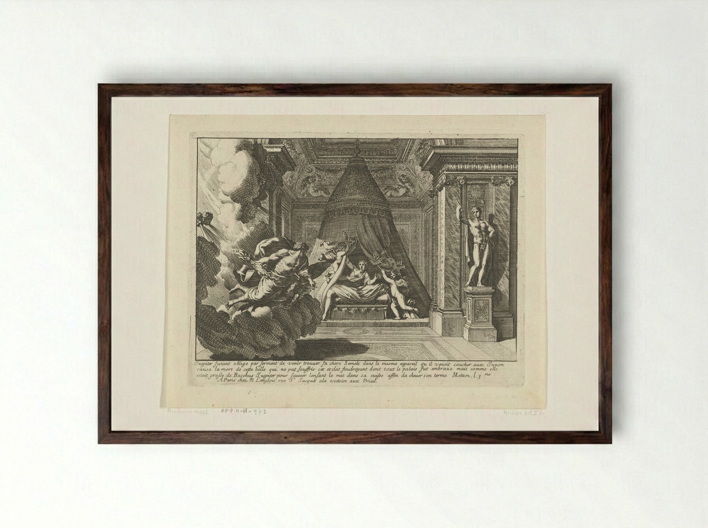 Alkoof met Jupiter en Semele - Jean Lepautre - Framed Print Dark Wood