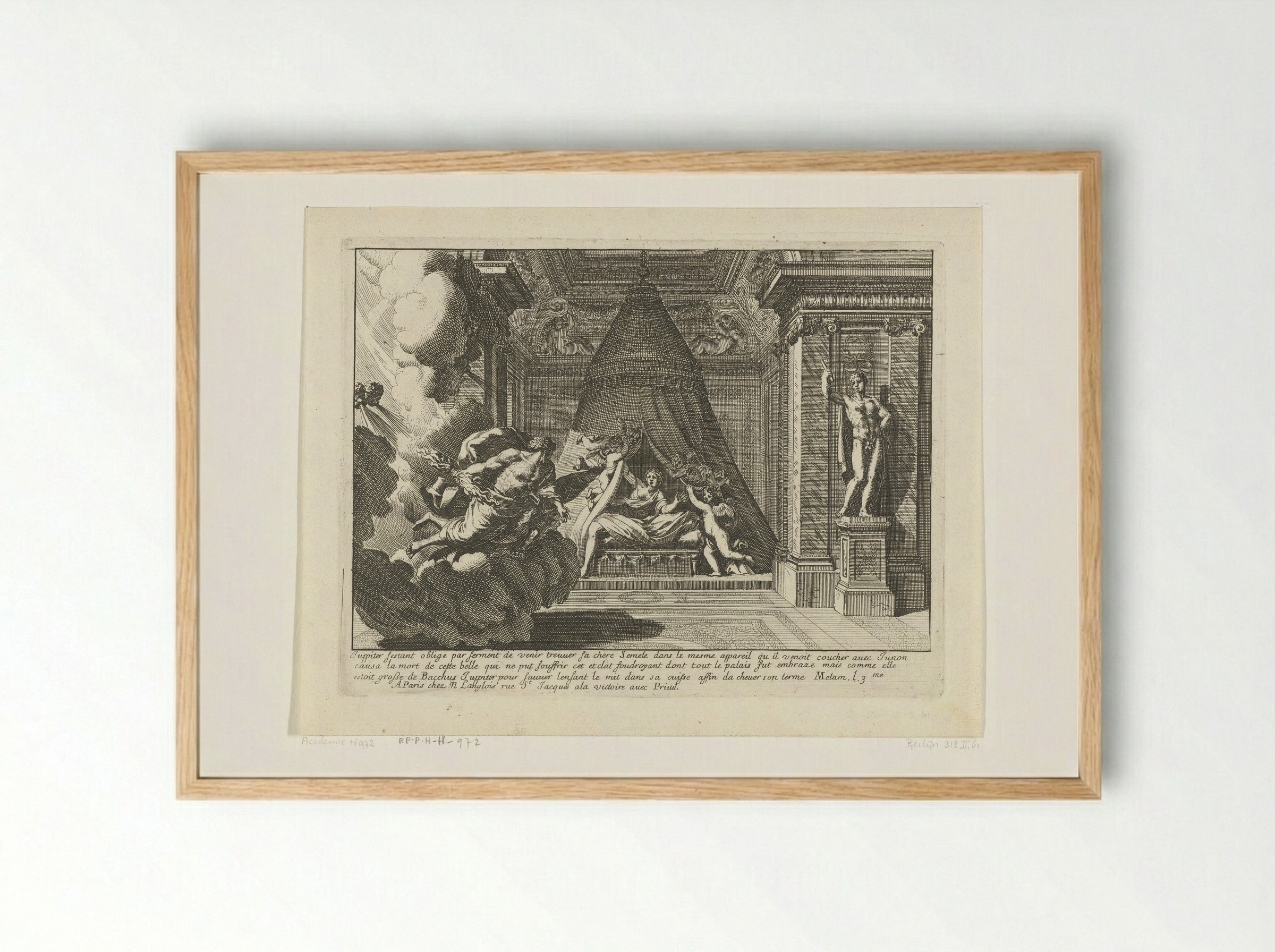 Alkoof met Jupiter en Semele - Jean Lepautre - Framed Print Wood