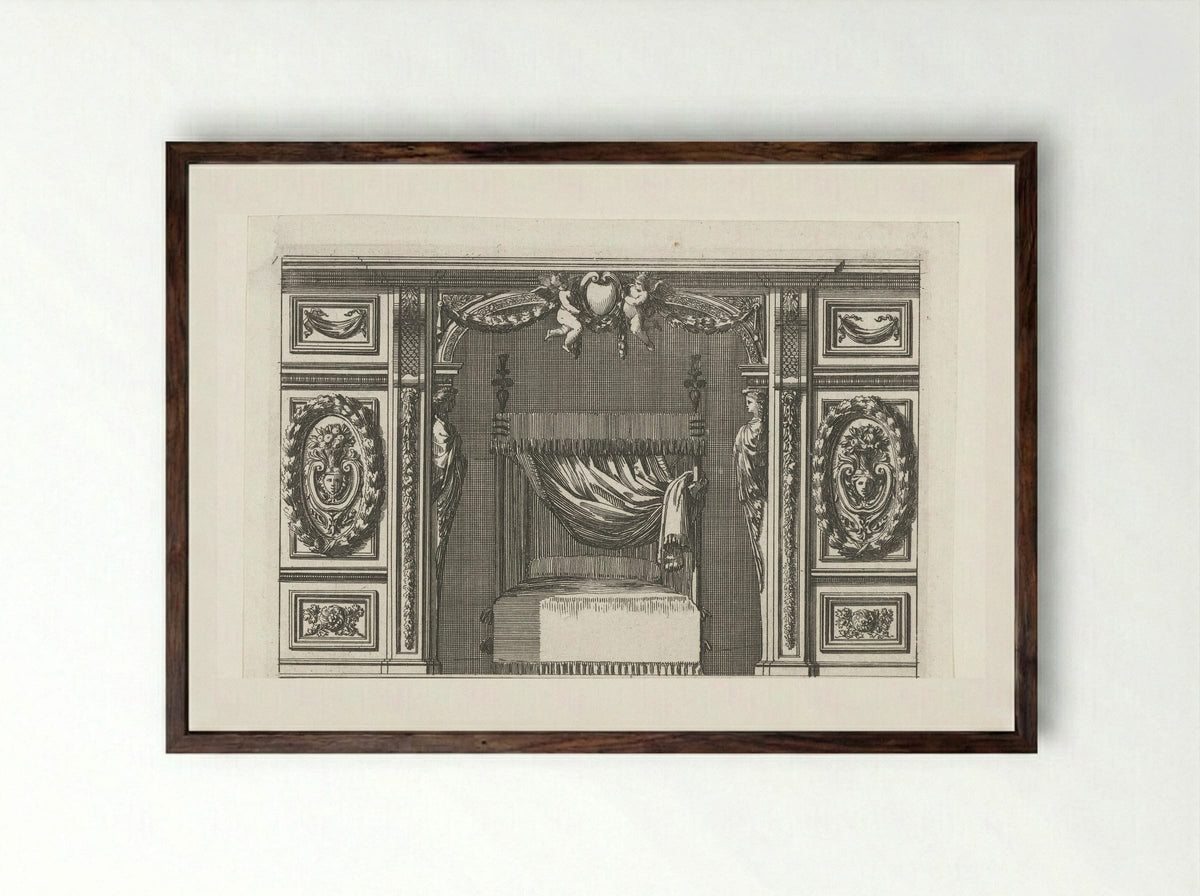 Alkoof met houten lambrisering aan weerszijden - Jean Lepautre - Framed Print Dark Wood
